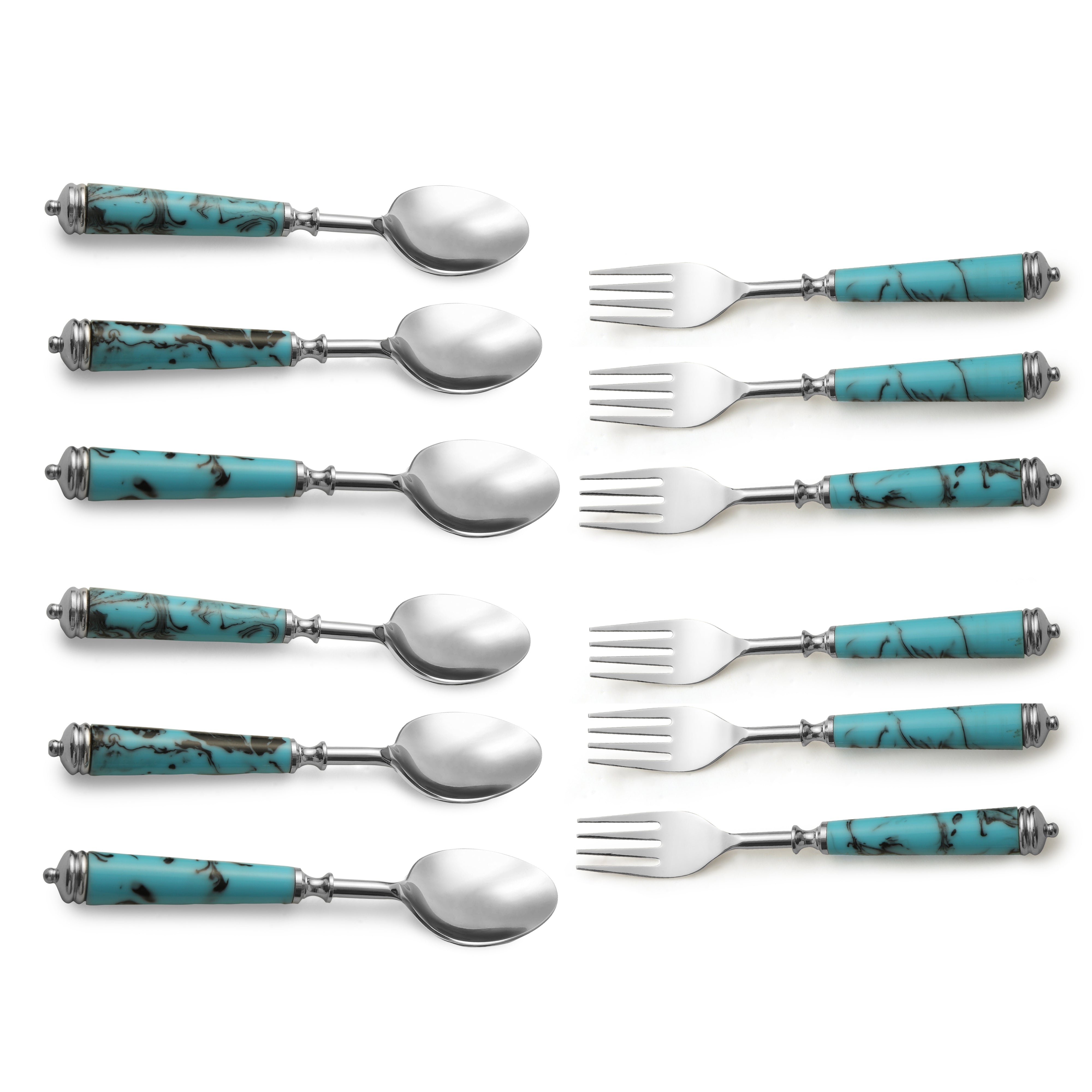 Cutlery Set of 12 - Blue Resin