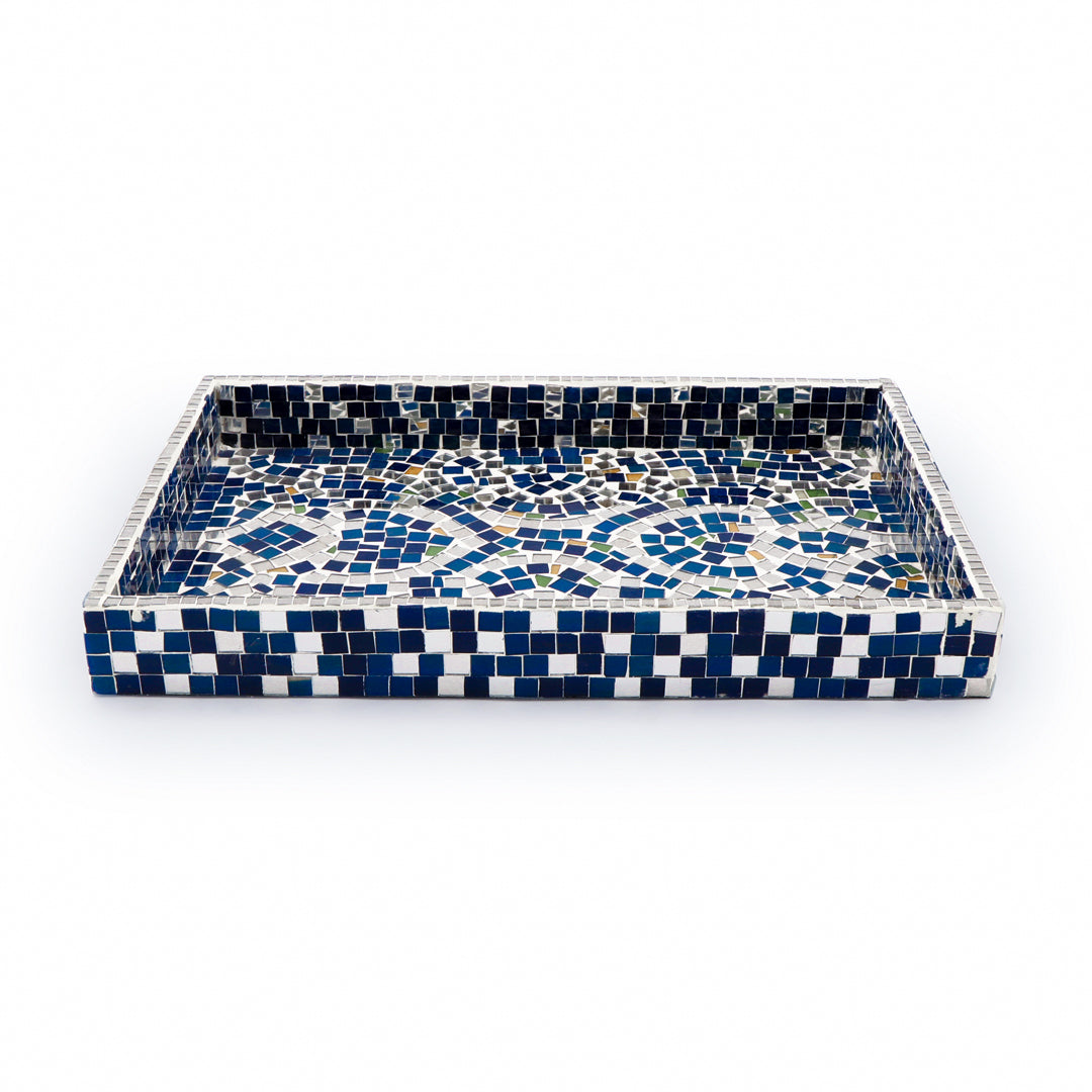 Tray - Blue Mosaic 3- The Home Co.
