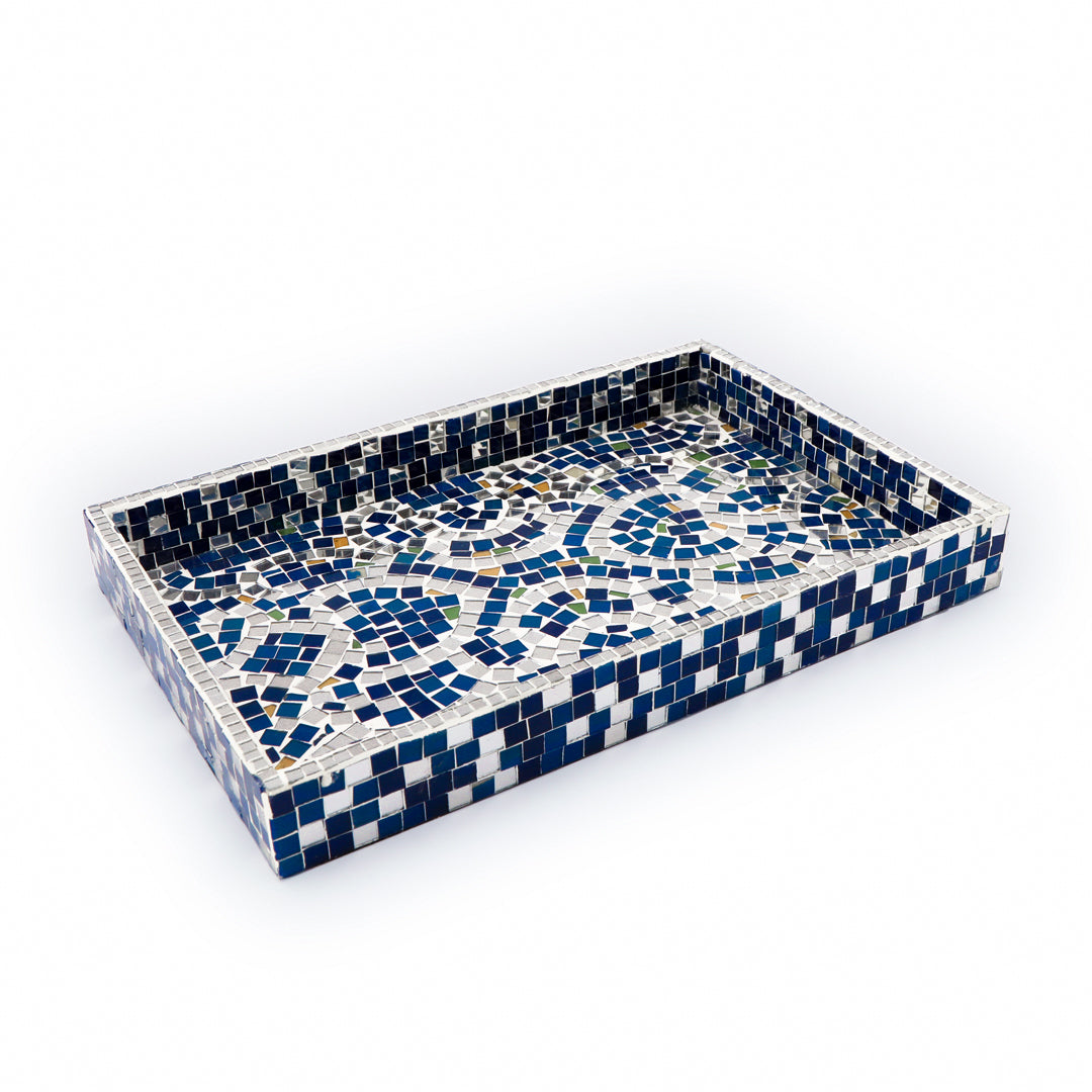 Tray - Blue Mosaic 4- The Home Co.