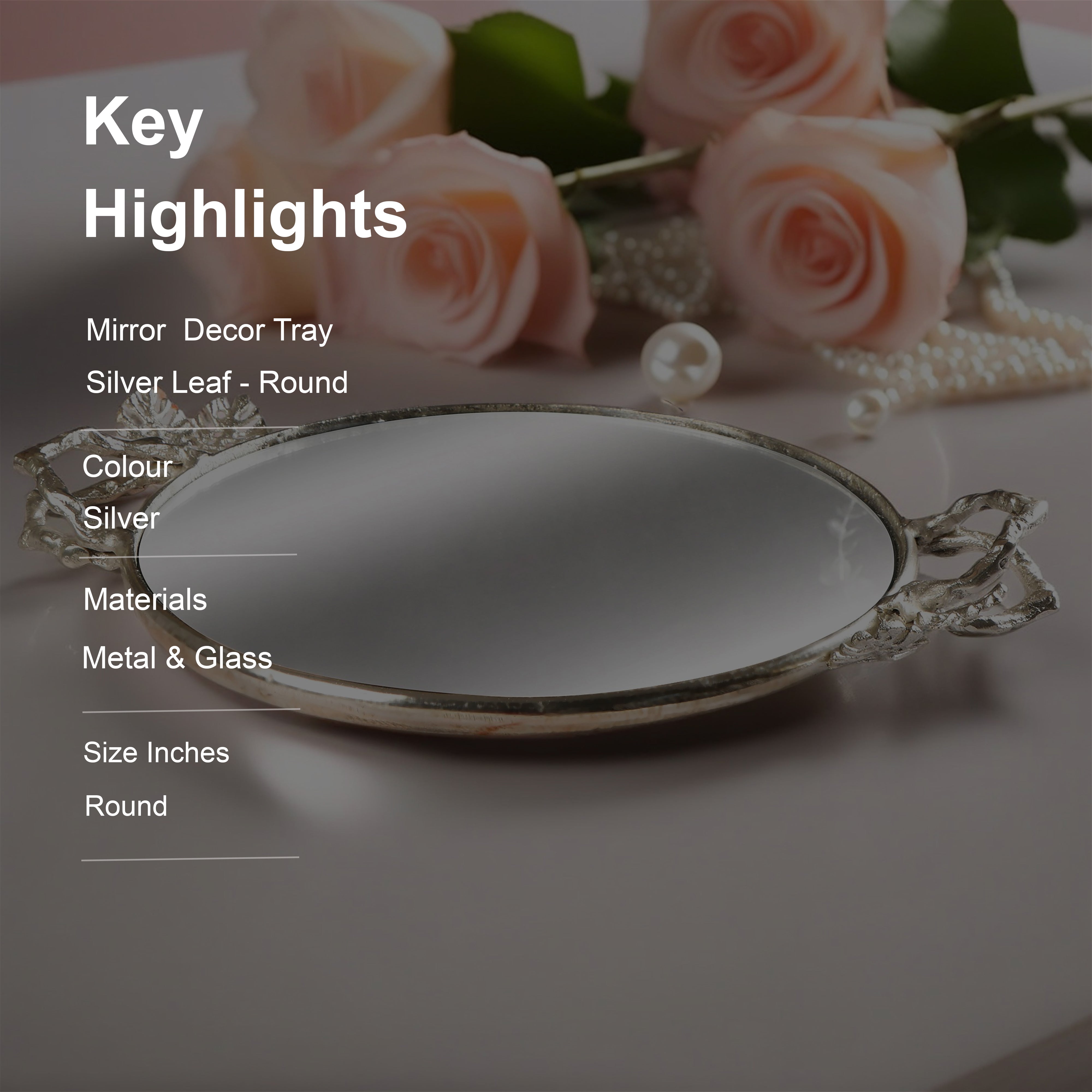 Mirror Tray - Silver Leaf
