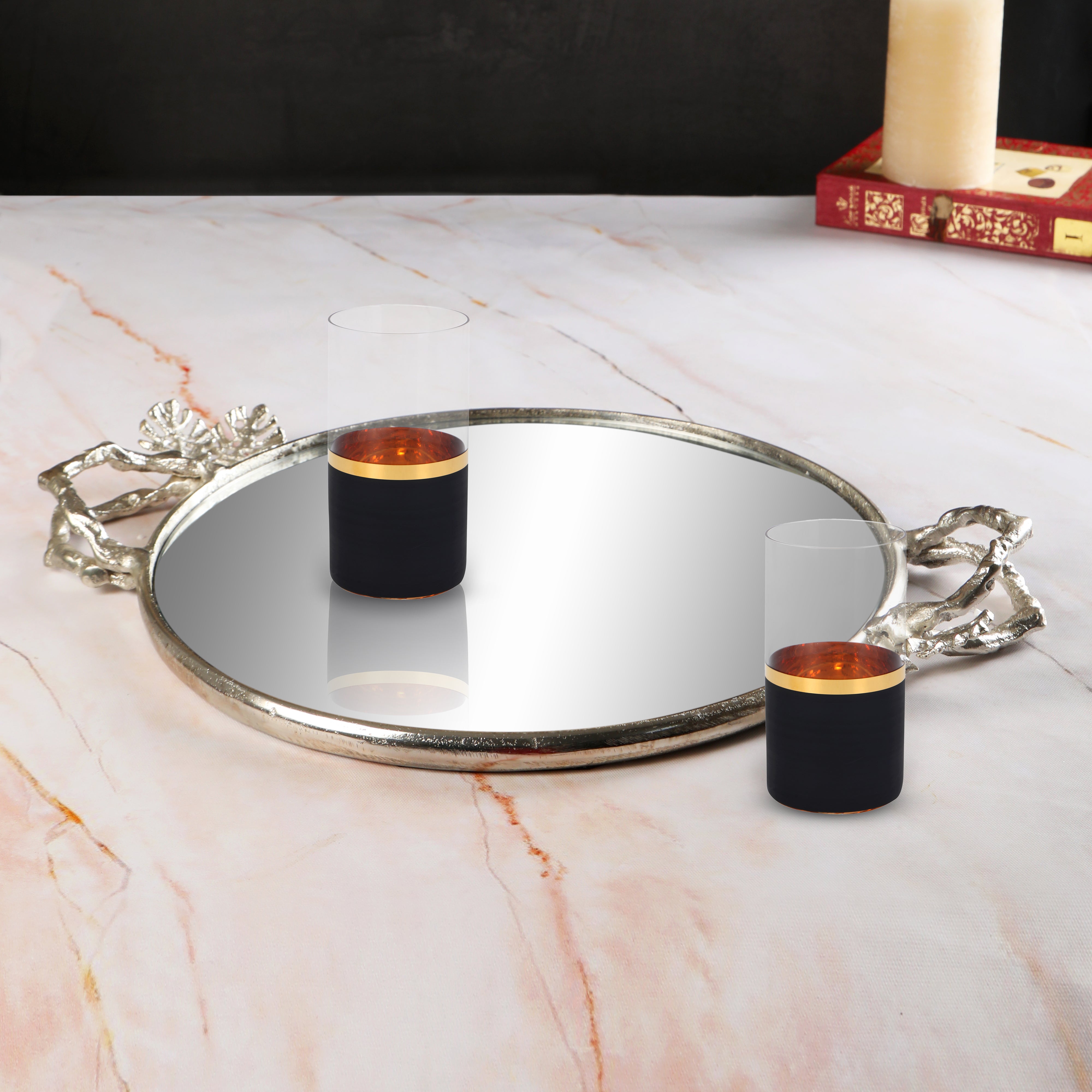 Mirror Tray - Silver Leaf