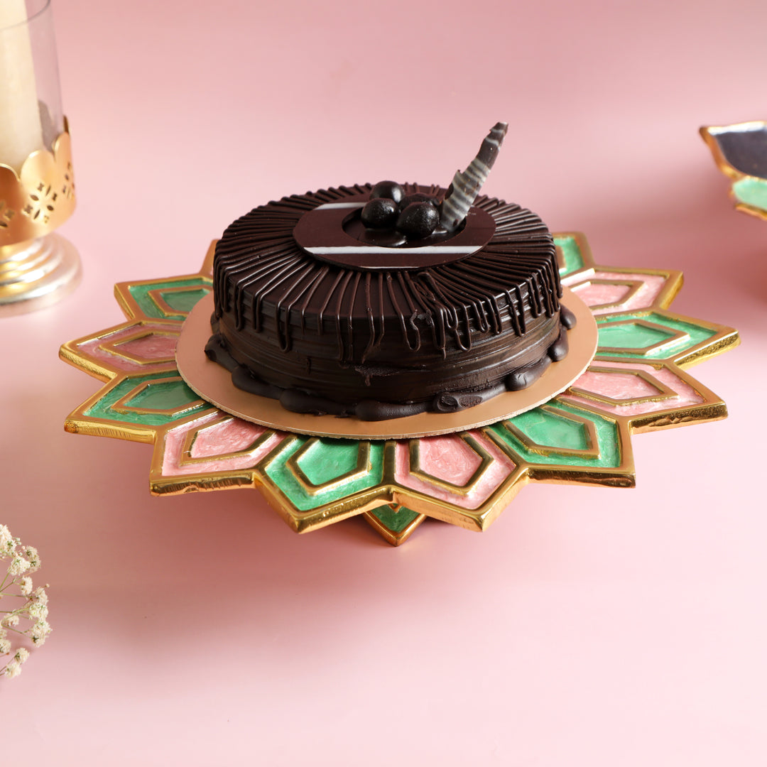 Cakestand - Pink & Green Enamel - The Home Co.