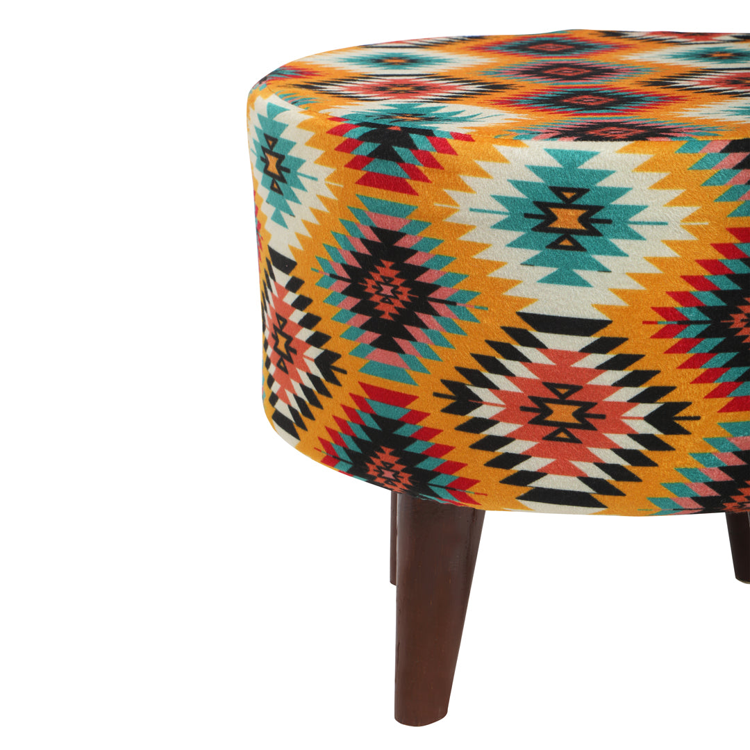 Pouffe Multicolour - Round Pouffe 2- The Home Co.