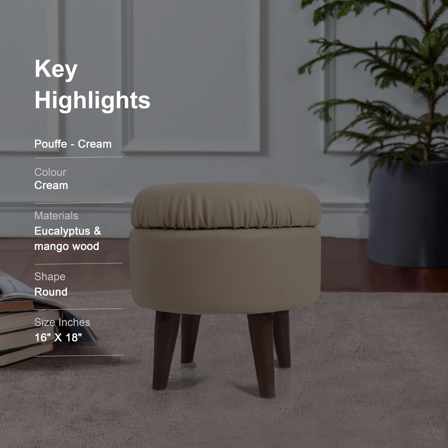 Pouffe Brown - Storage Pouffe