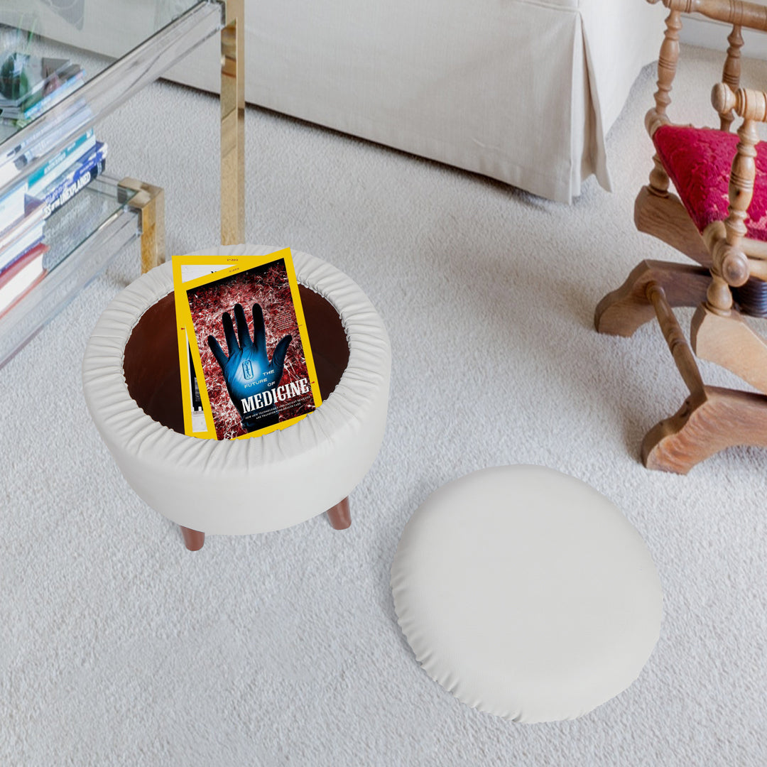 Pouffe White - Storage Pouffe