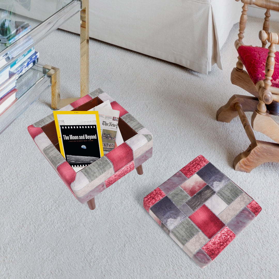 Pouffe Beige & Brown - Storage Pouffe