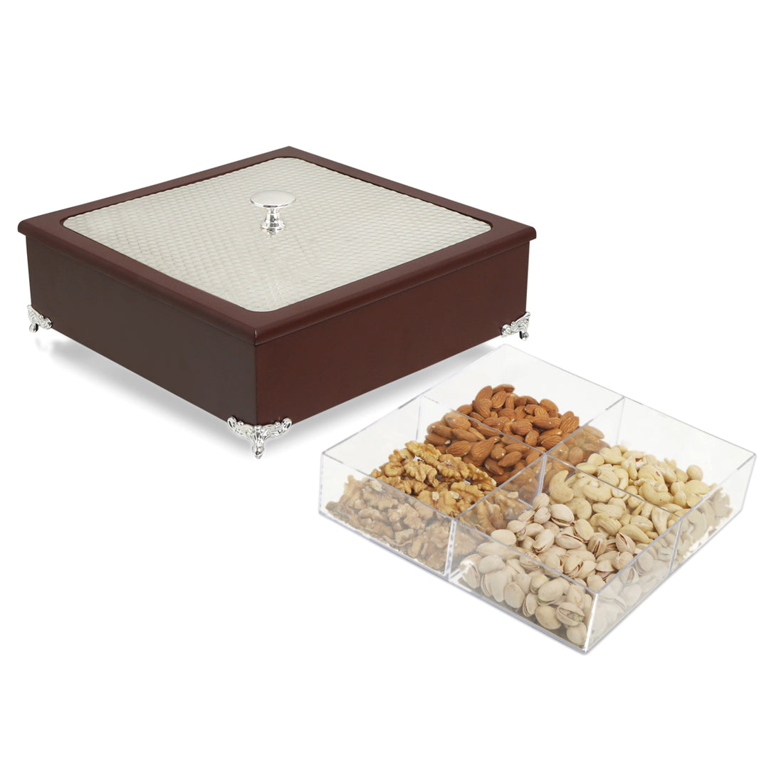 White Metal Box - Wooden Dry Fruit Box 6- The Home Co.