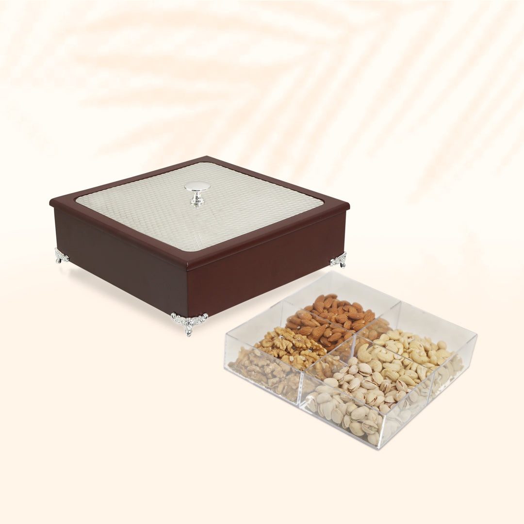 White Metal Box - Wooden Dry Fruit Box - The HomeCo.
