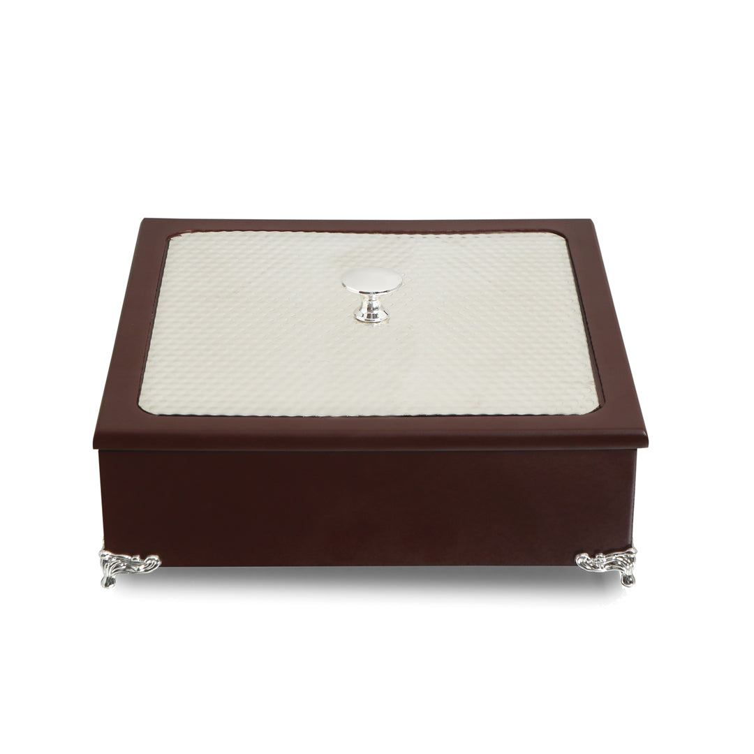 White Metal Box - Wooden Dry Fruit Box 1- The Home Co.