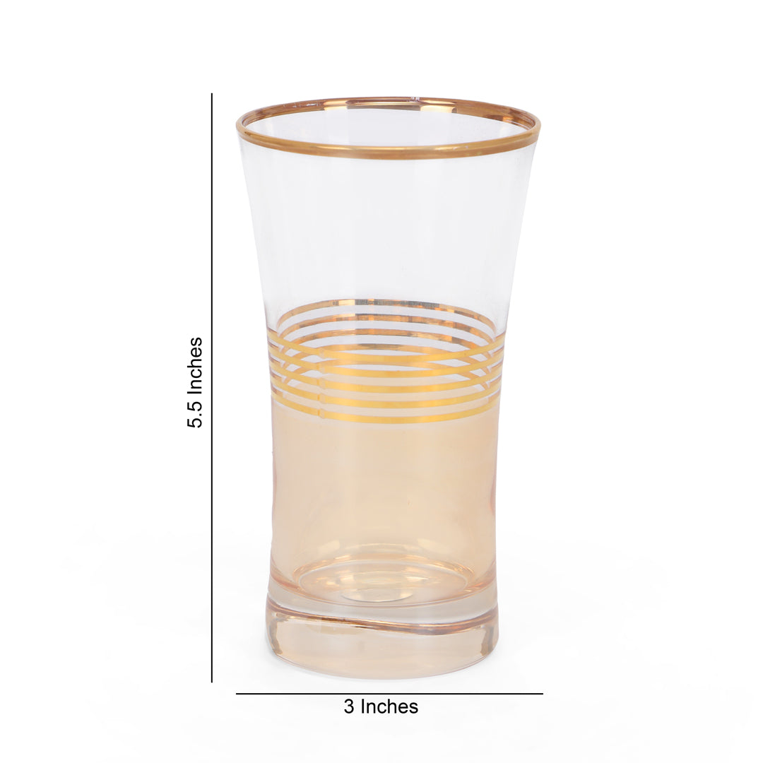 Water Glass Set - 5 Gold Lines Set Of 6