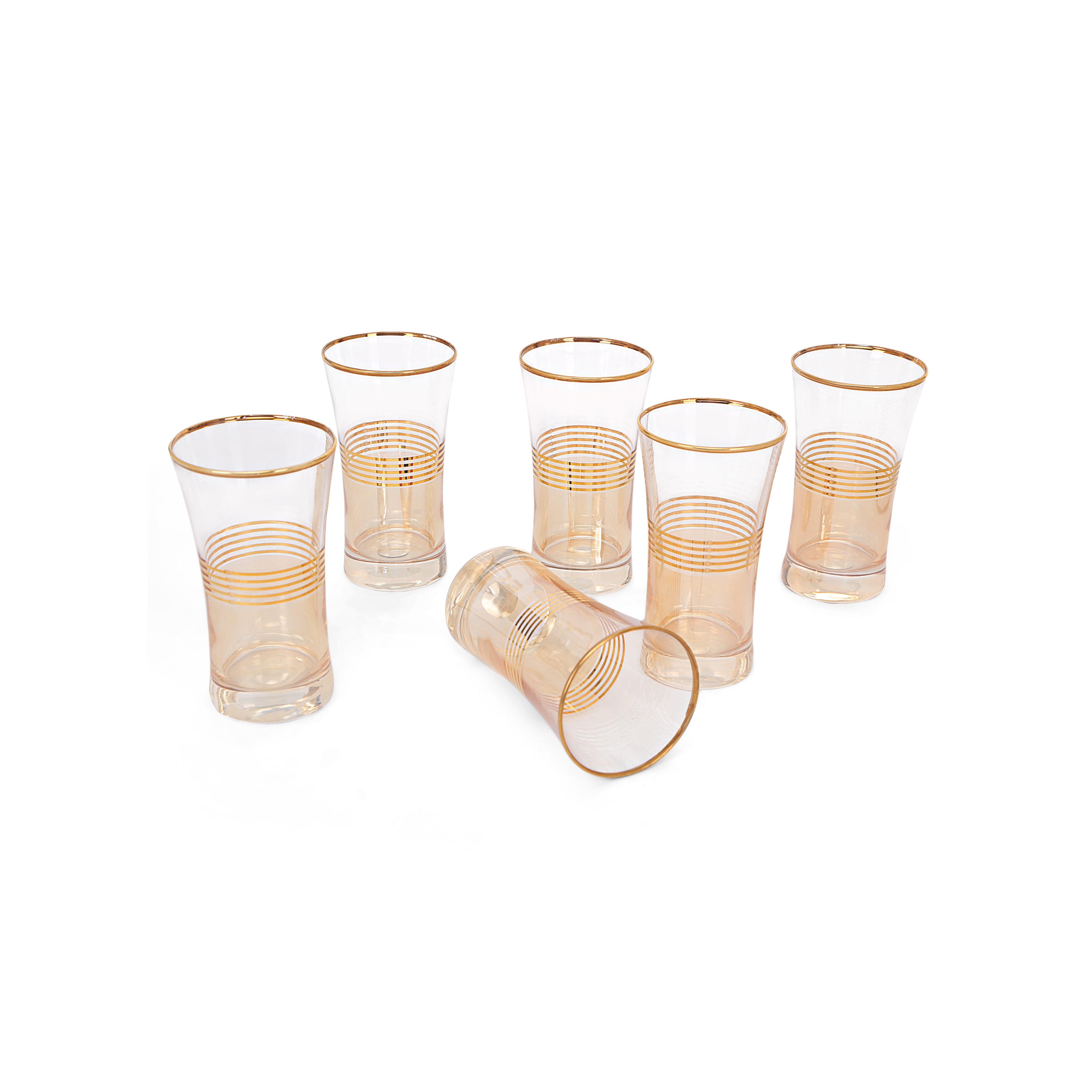 Water Glass Set - 5 Gold Line