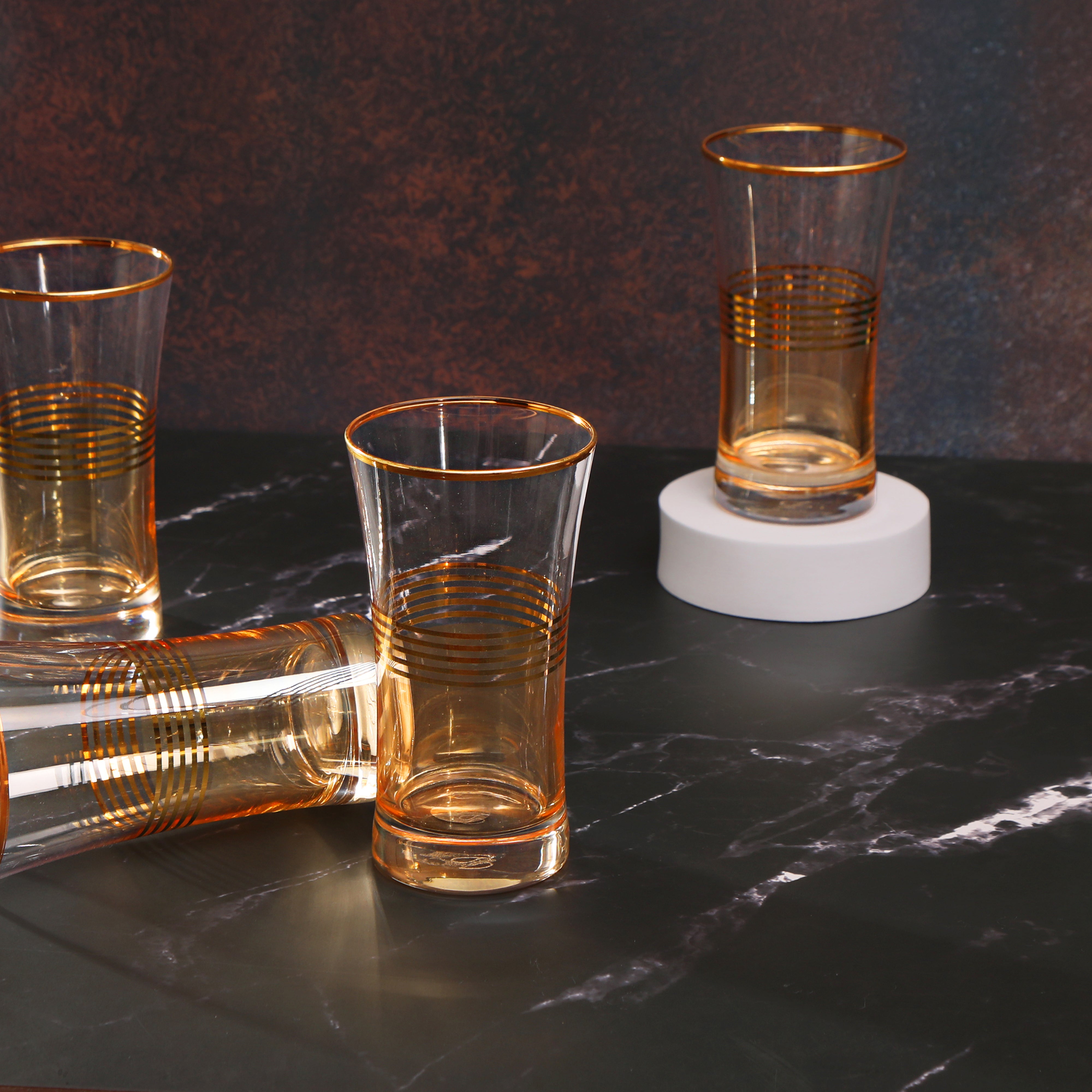 Water Glass Set - 5 Gold Line