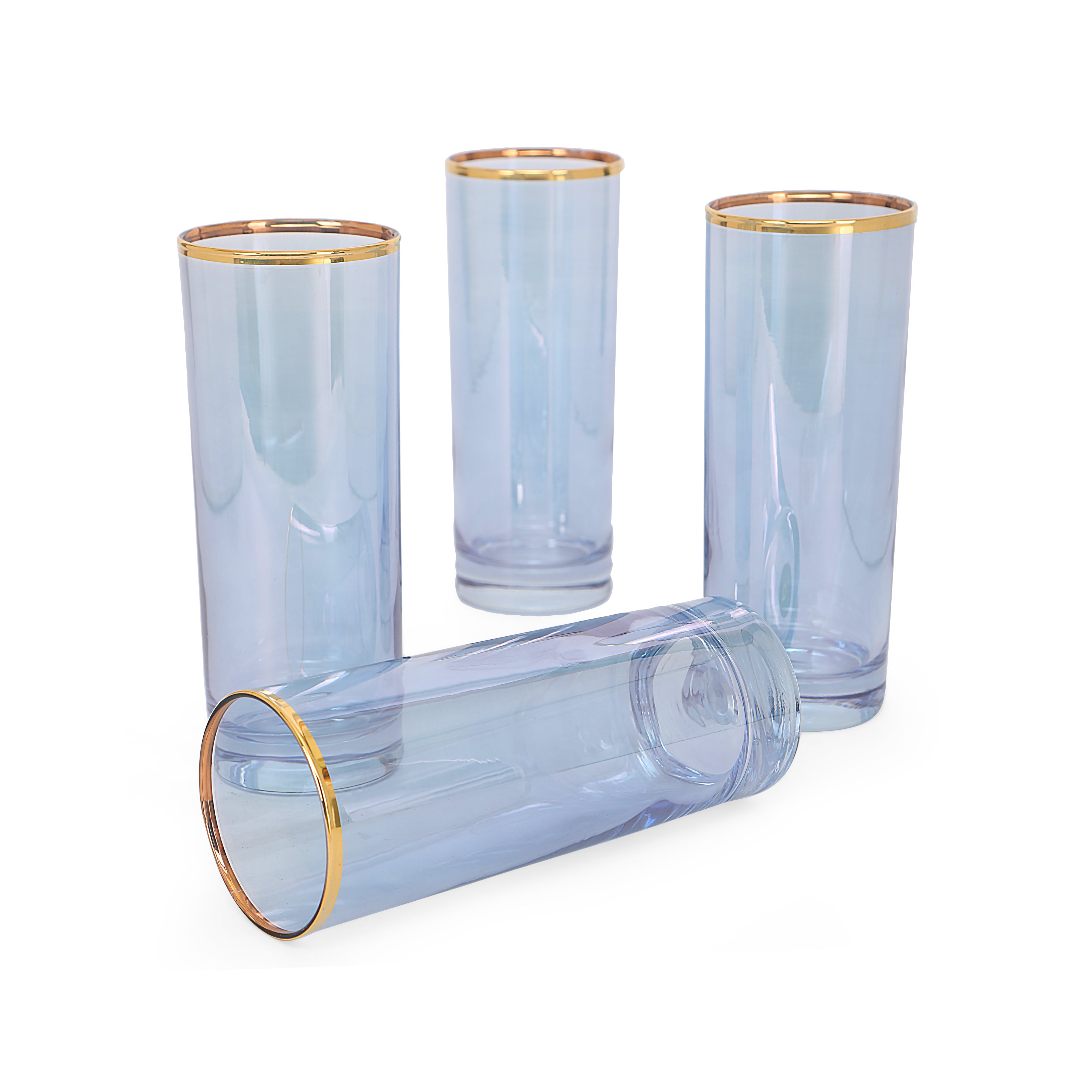 Water Glass Set - Blossom  Blue Set Of 6