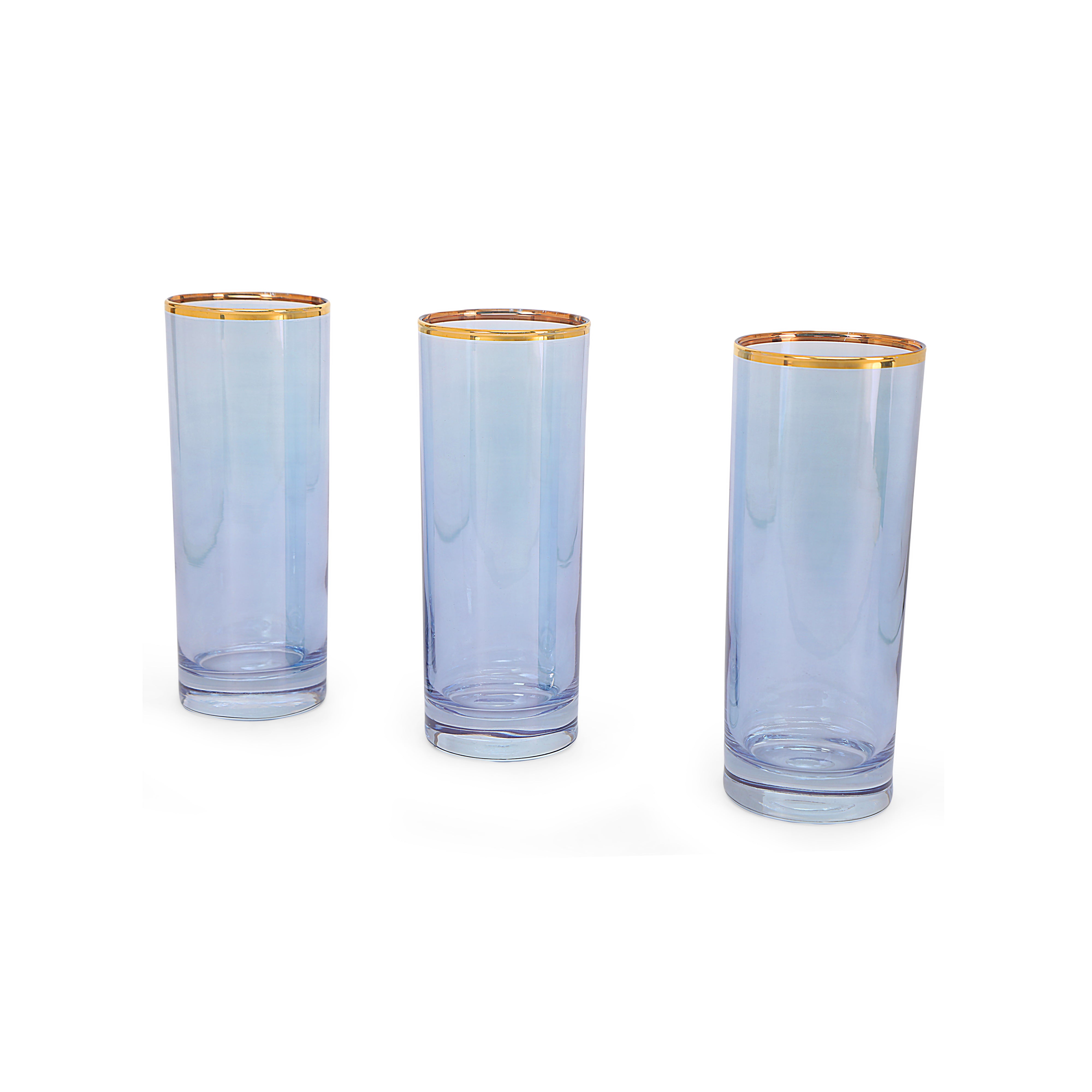 Water Glass Set - Blossom  Blue Set Of 6