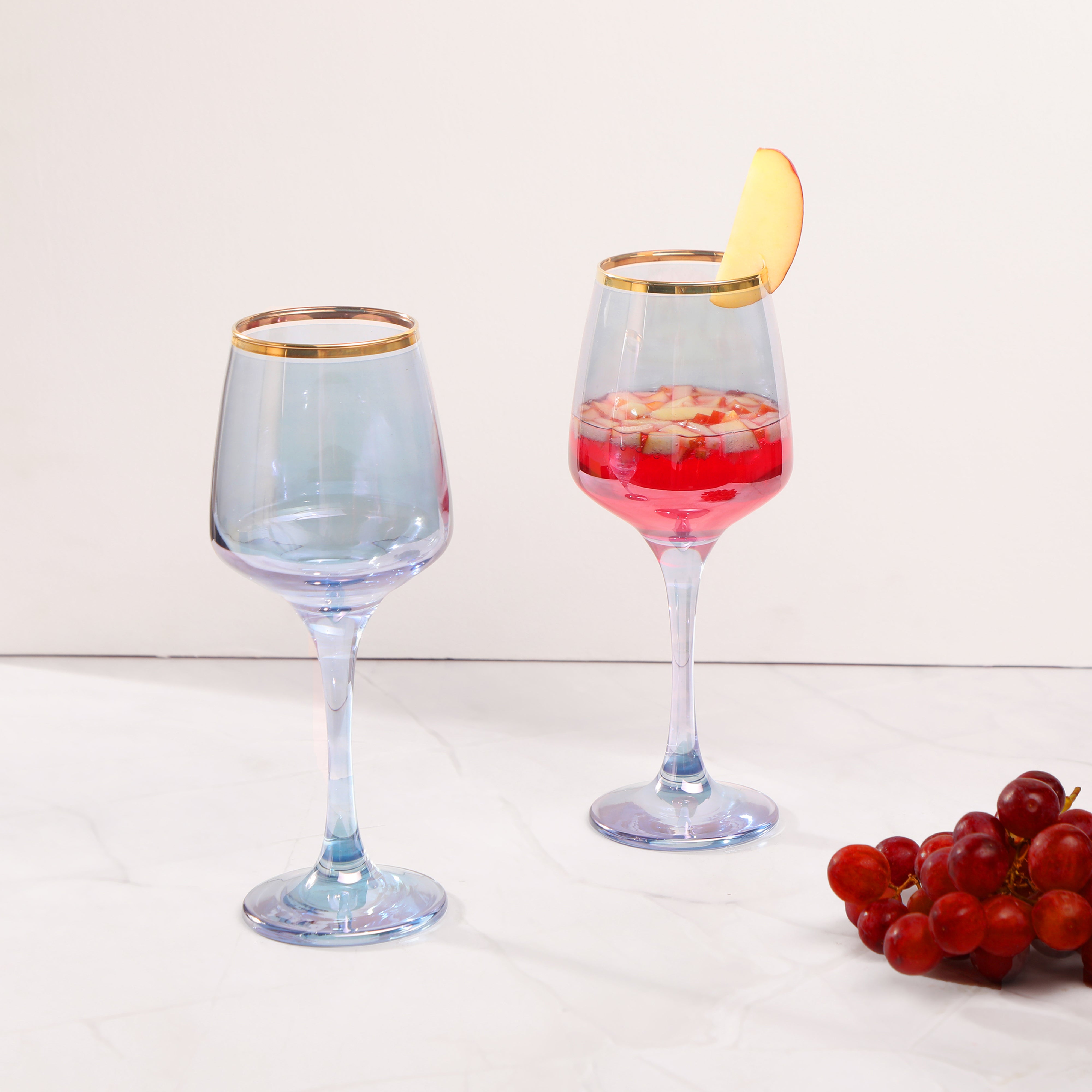 Wine Glass Set - Blossom Blue