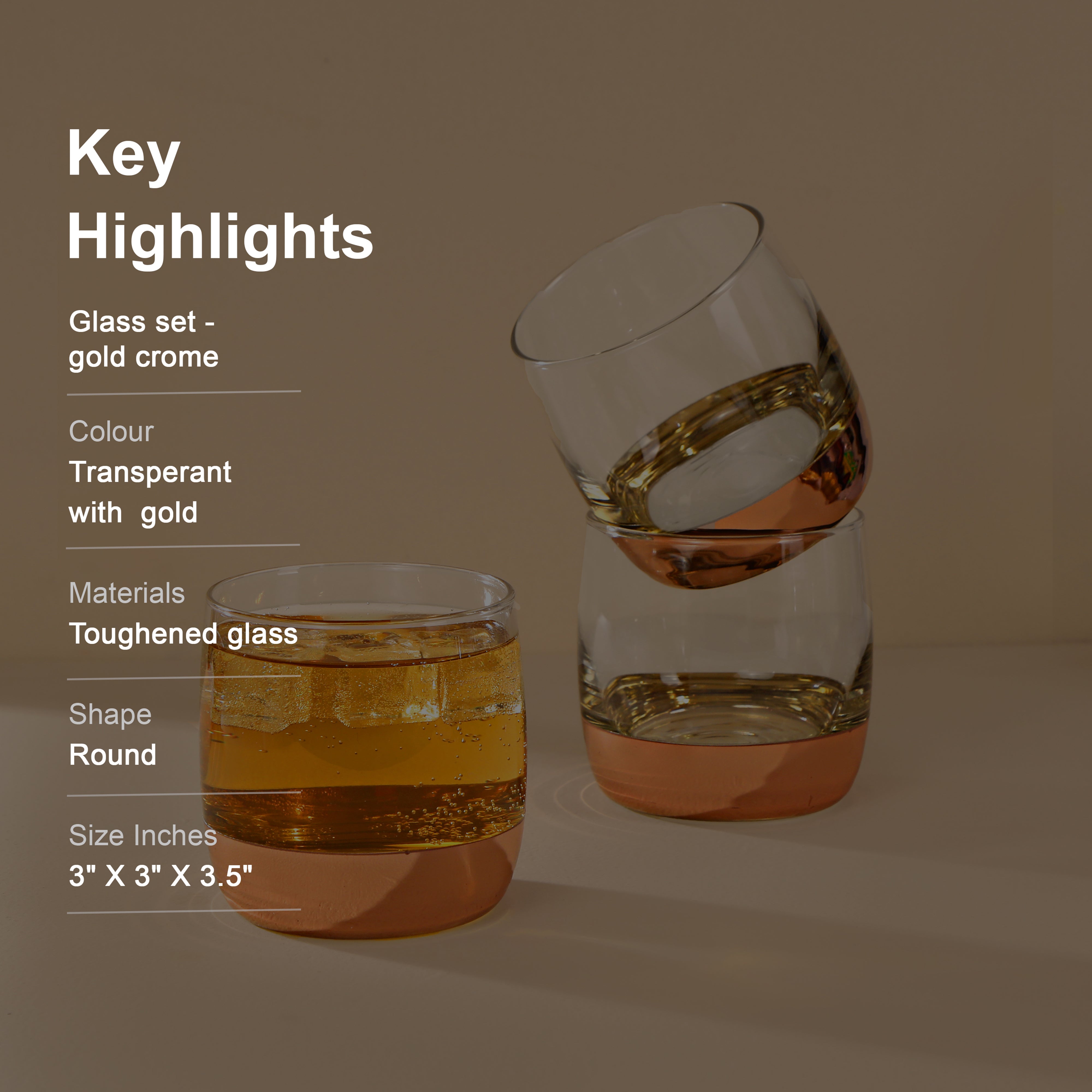 Glass Set - Gold Chrome