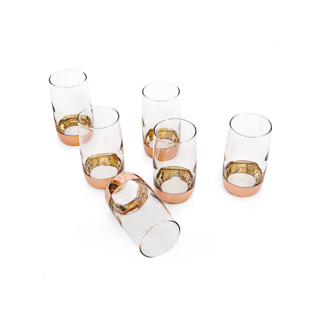 Water Glass Set - Copper Chrome Set Of 6