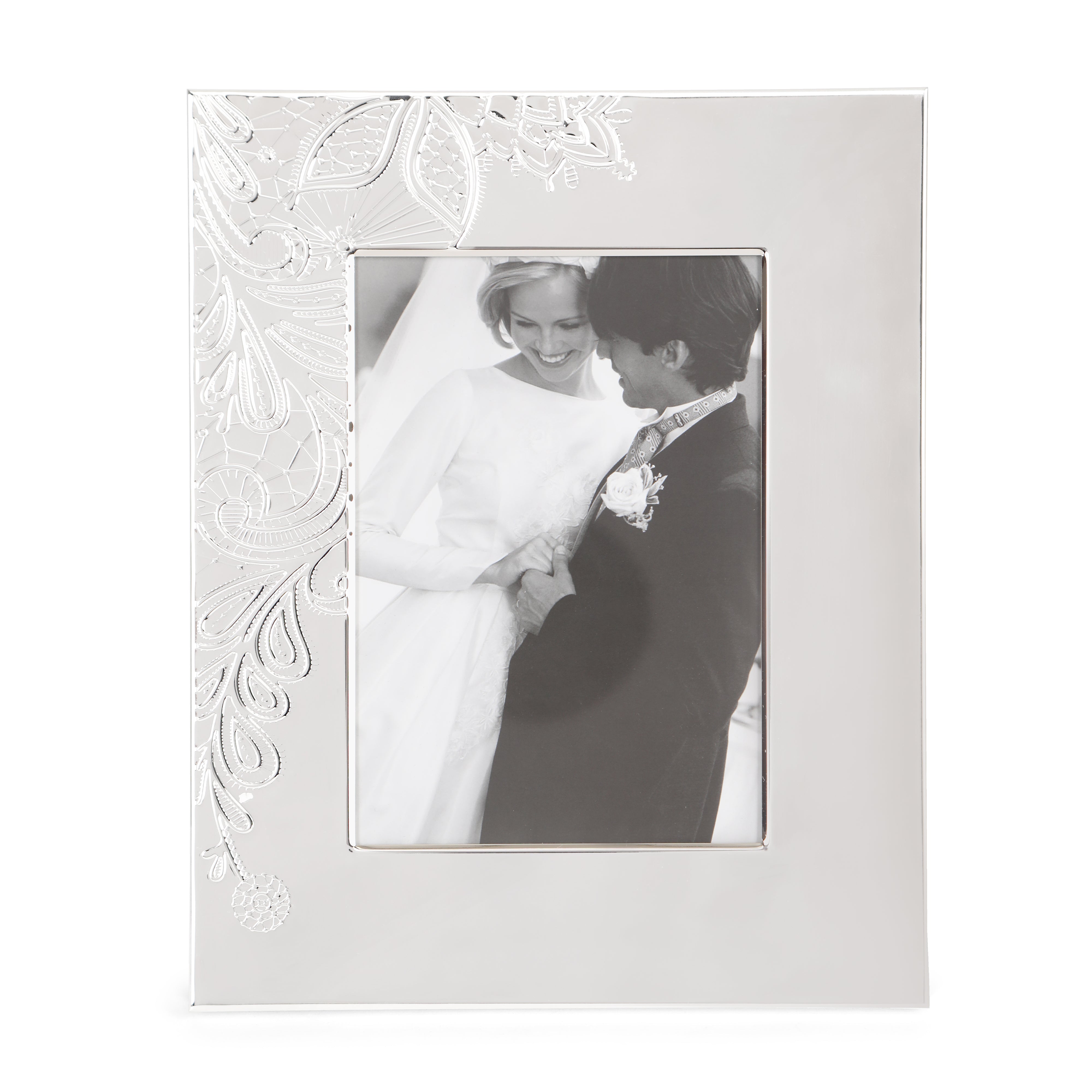 White Metal Photo Frame - Etched