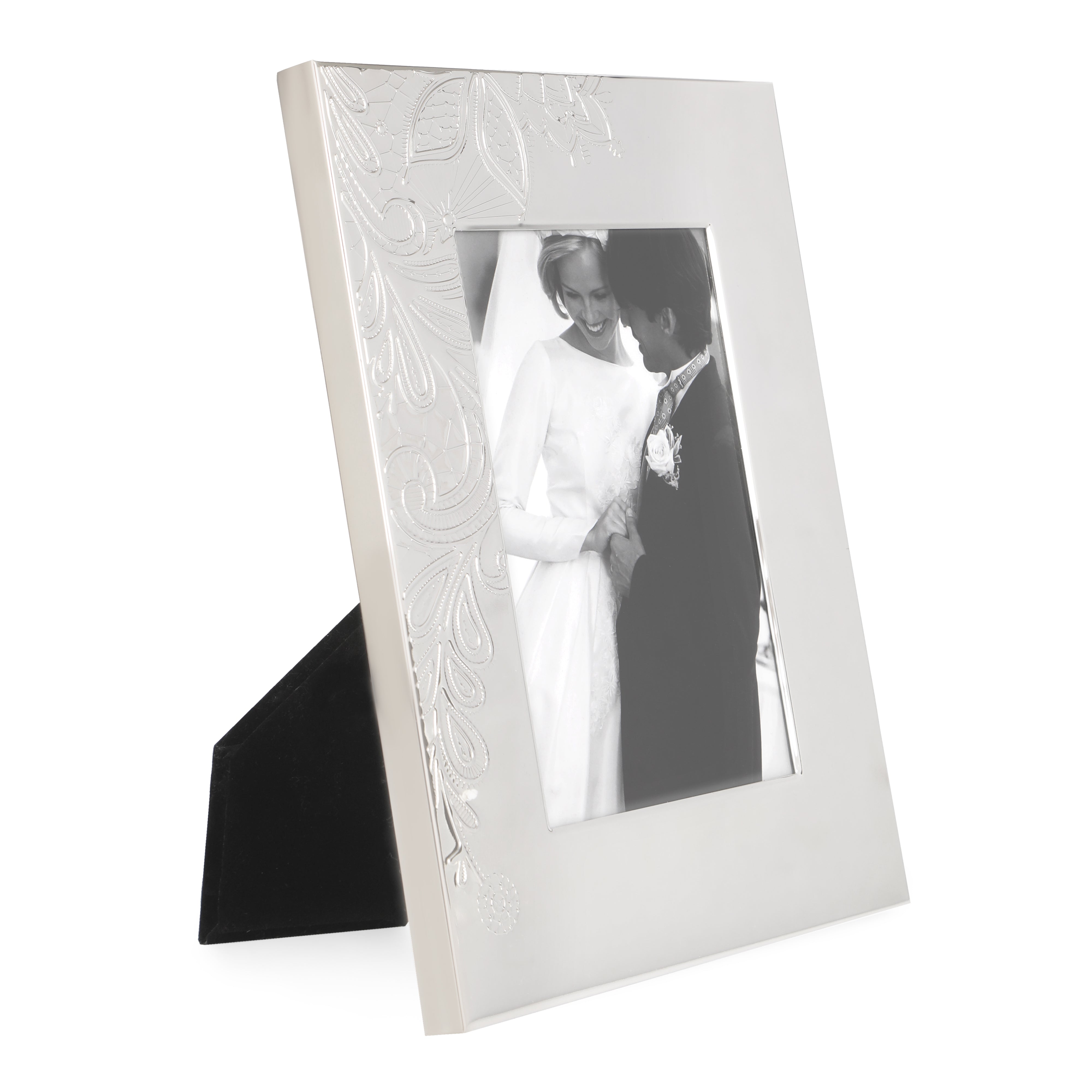 White Metal Photo Frame - Etched