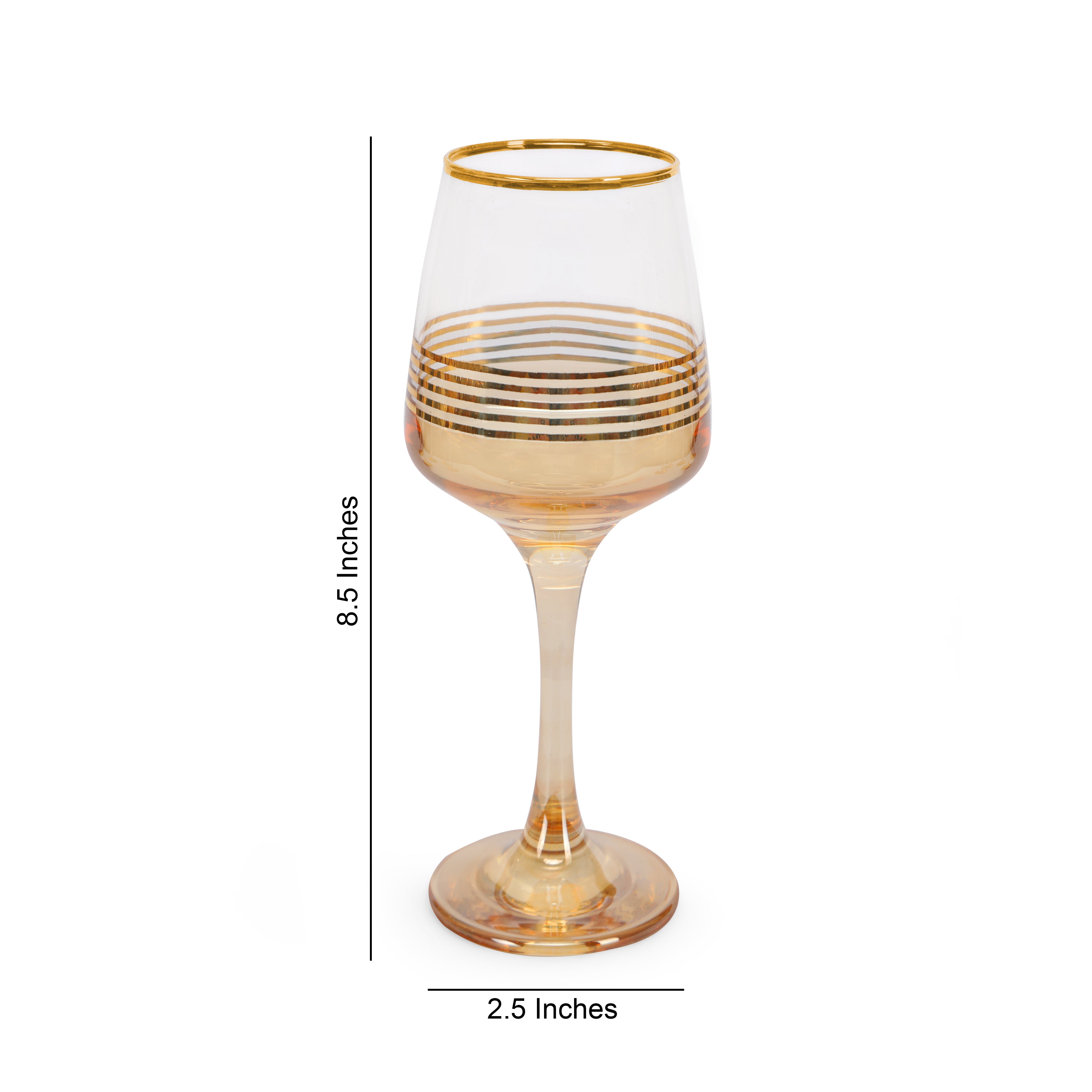 Wine Glass Set - 5 Gold Lines