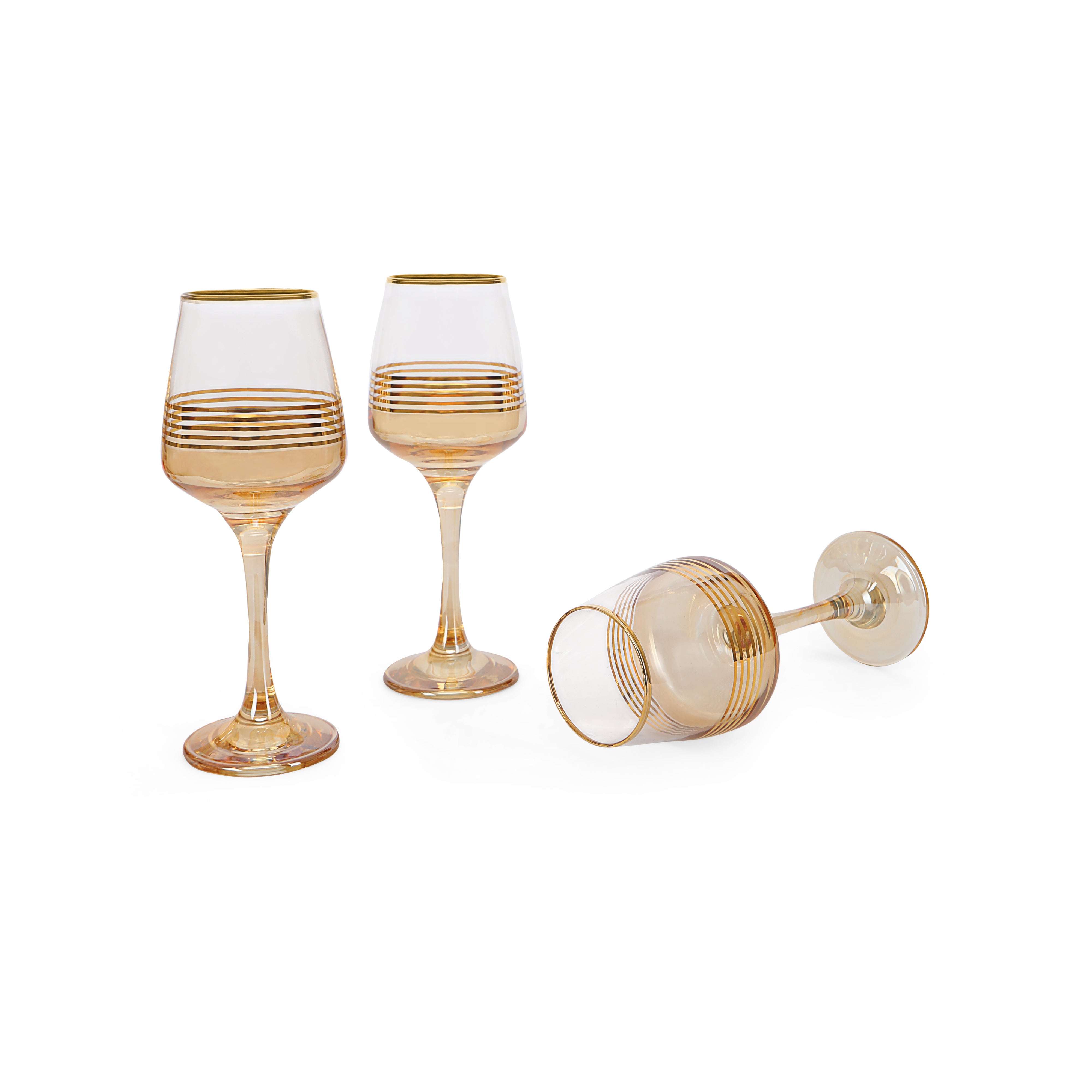 Wine Glass Set - 5 Gold Lines