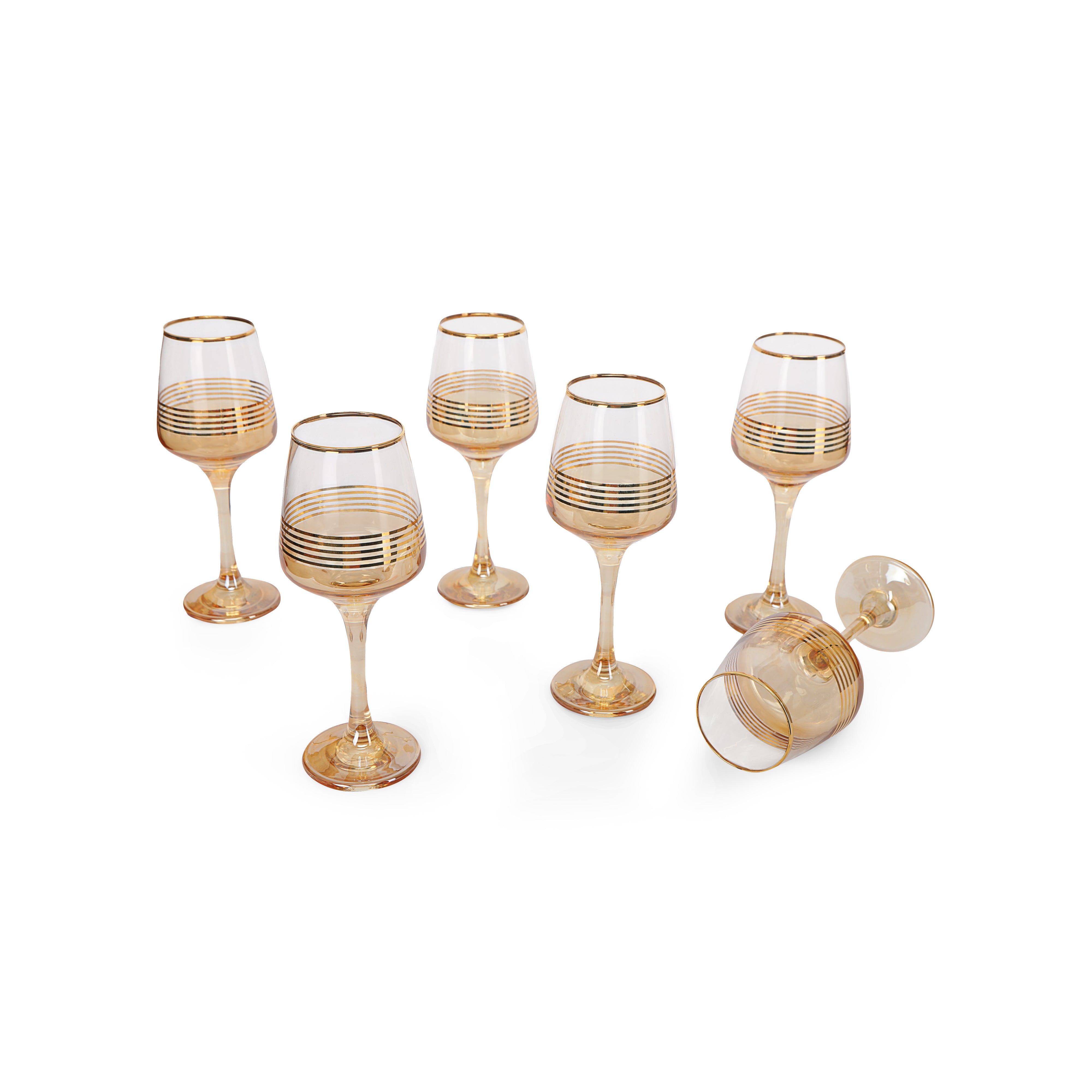 Wine Glass Set - 5 Gold Lines