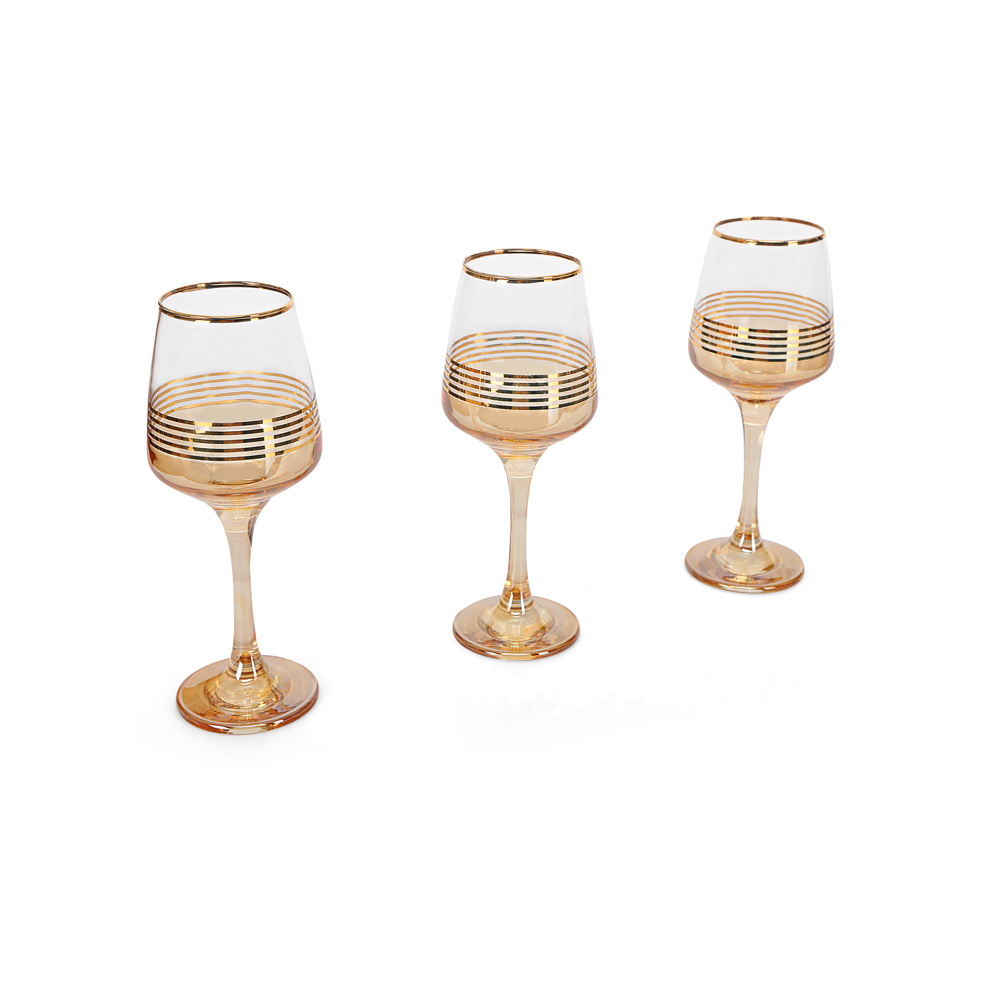 Wine Glass Set - 5 Gold Lines