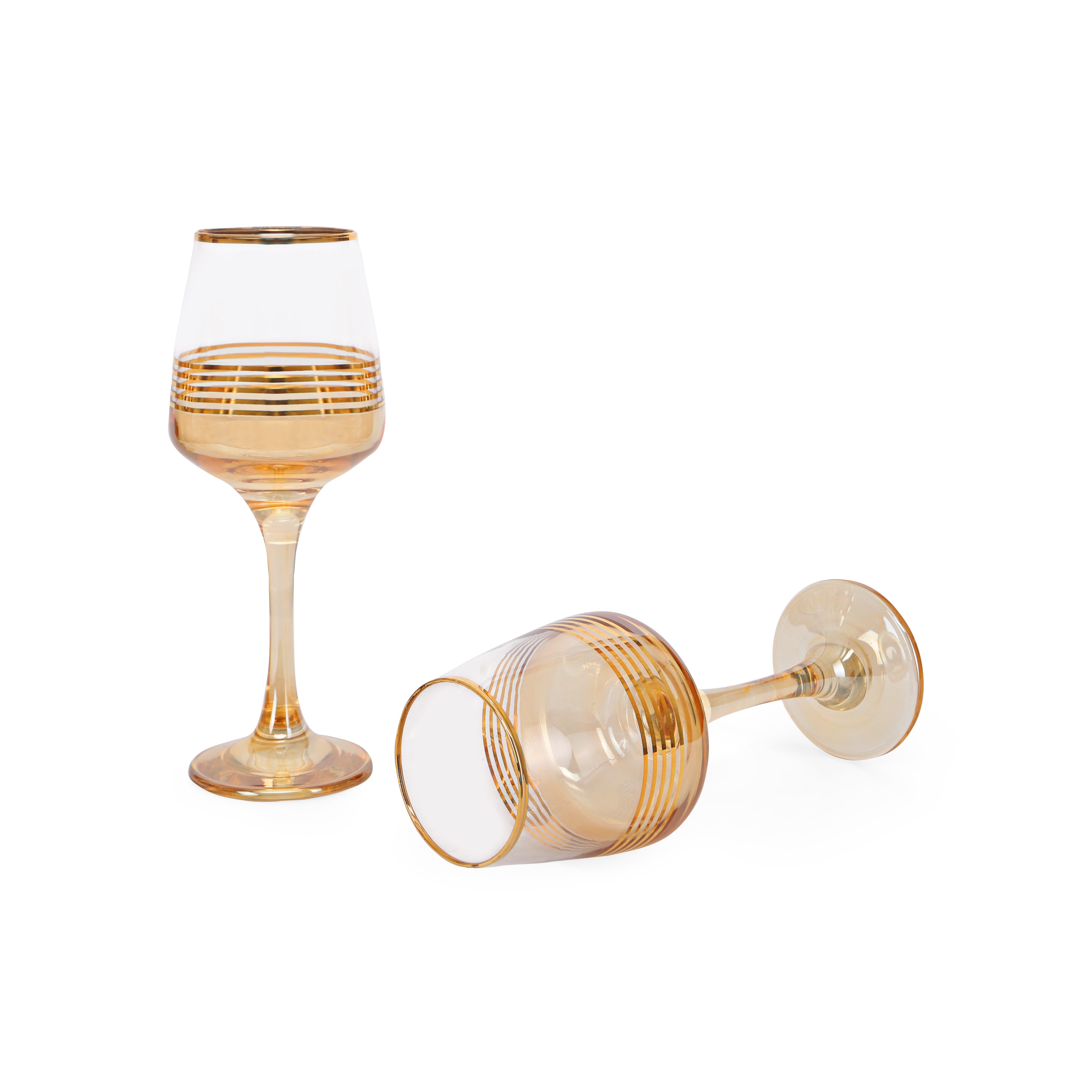 Wine Glass Set - 5 Gold Lines