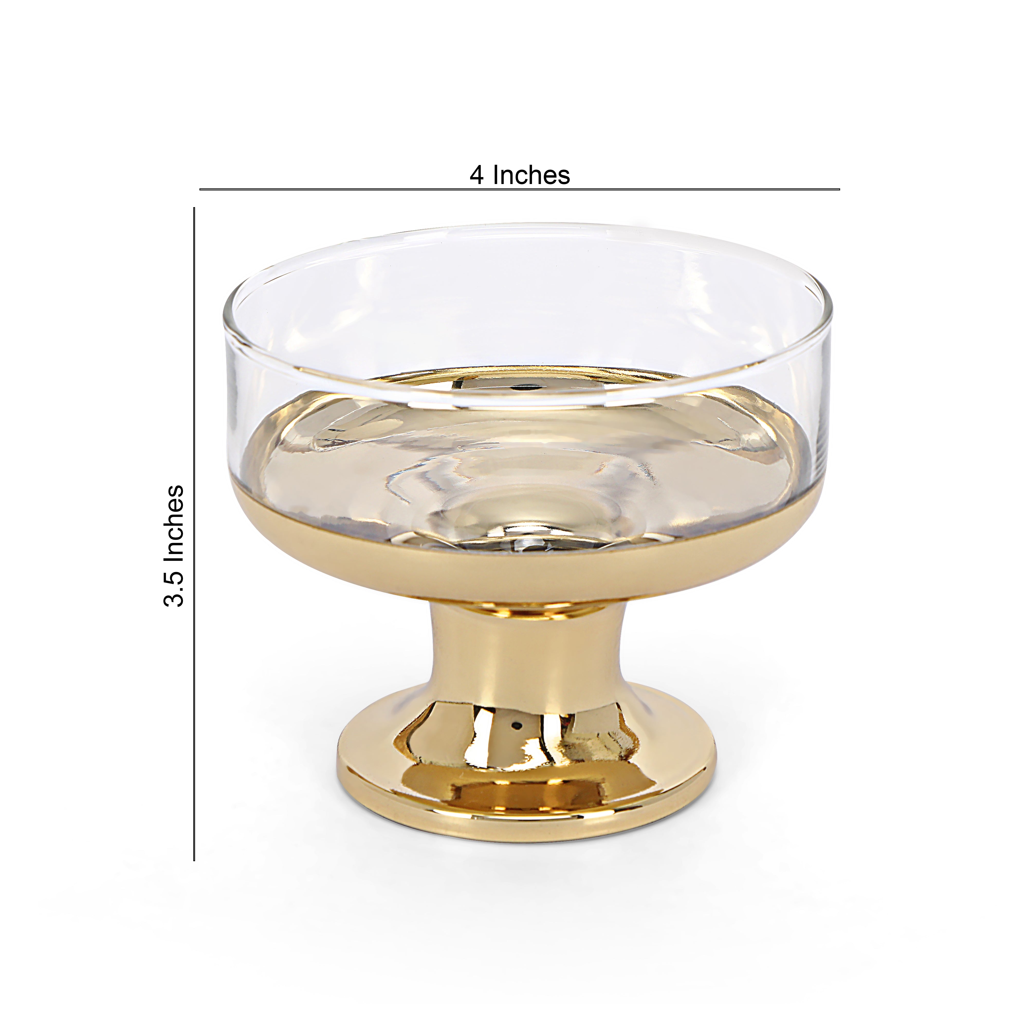 Ice Cream Bowl Set - Gold Chrome Set Of 6