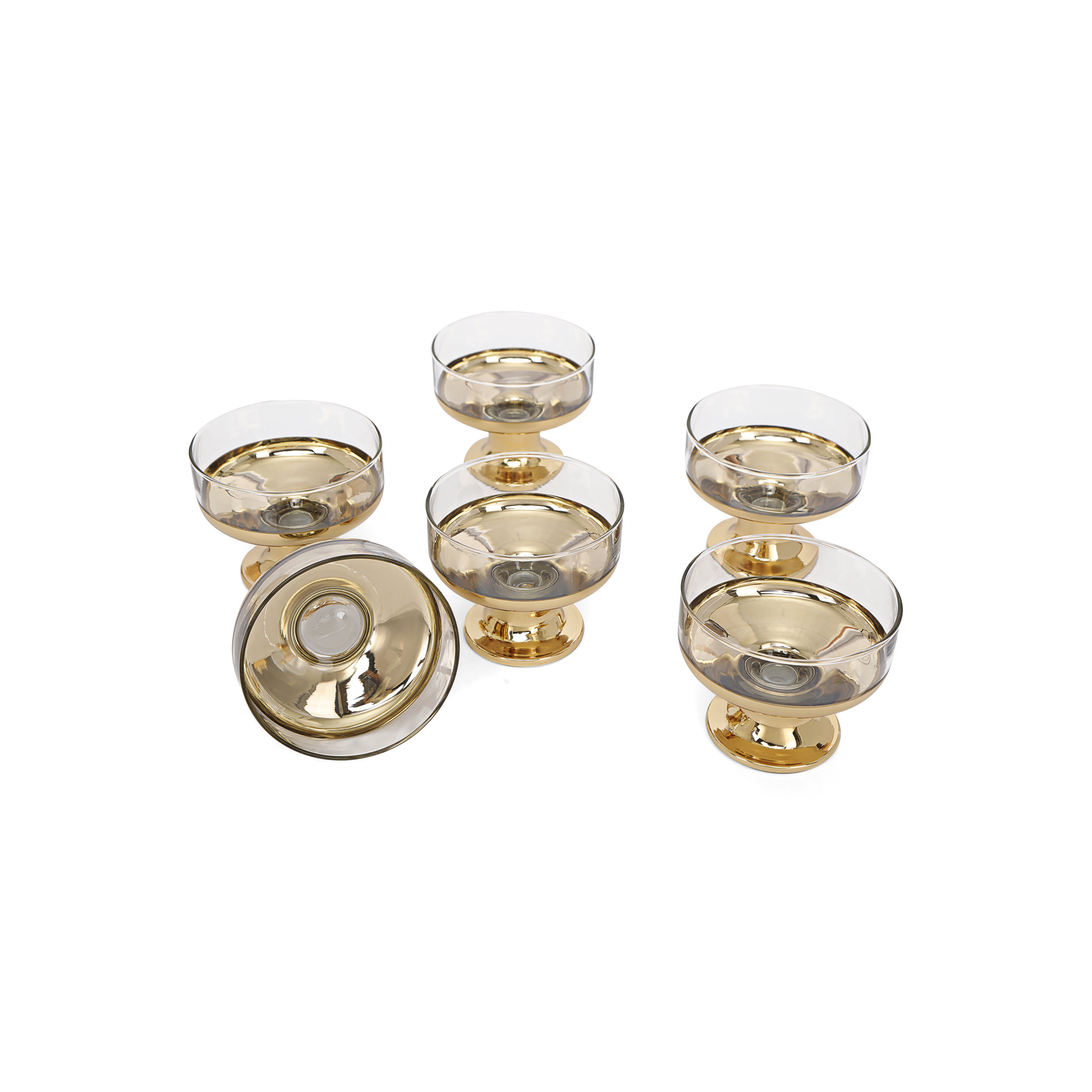 Ice Cream Bowl Set - Gold Chrome Set Of 6