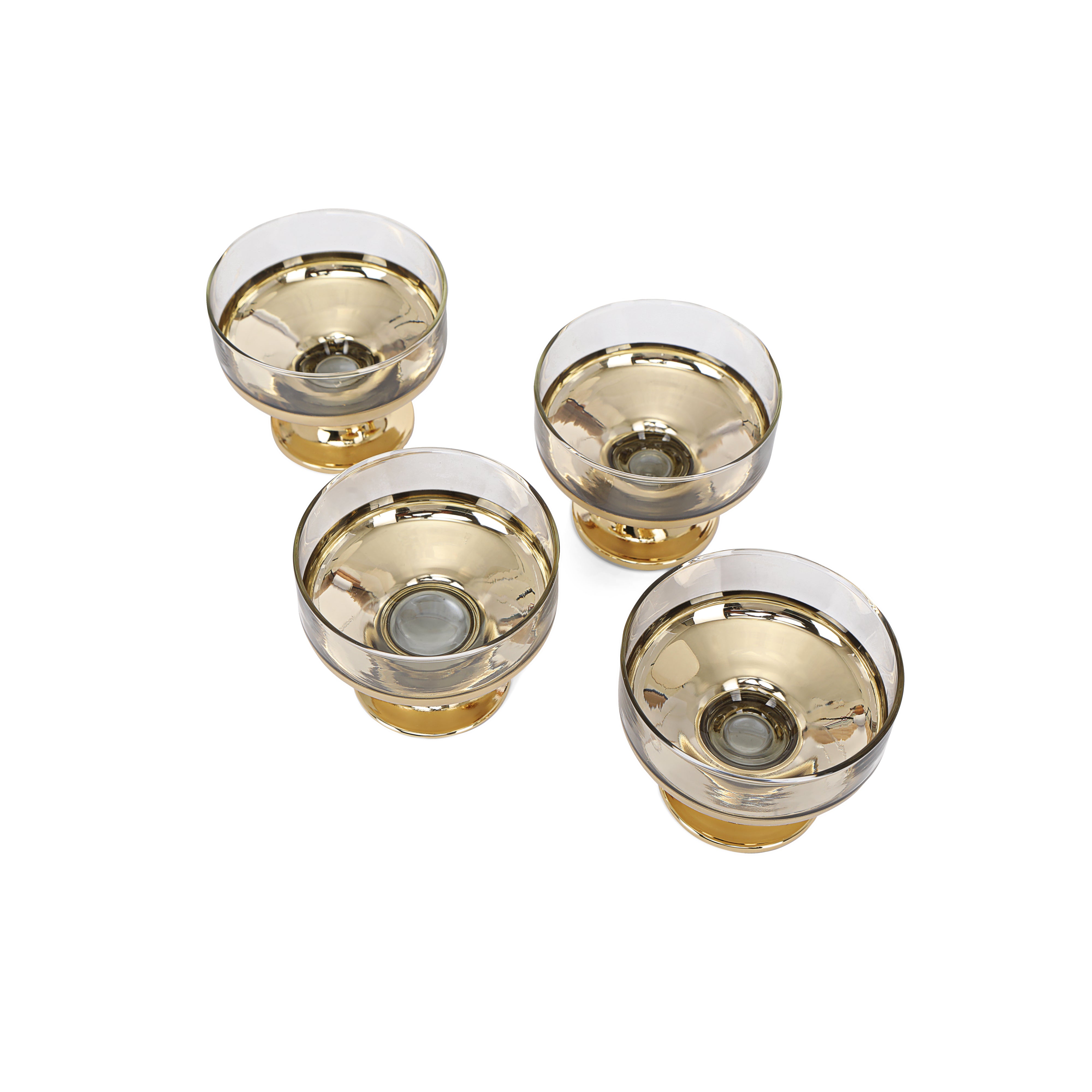 Ice Cream Bowl Set - Gold Chrome Set Of 6