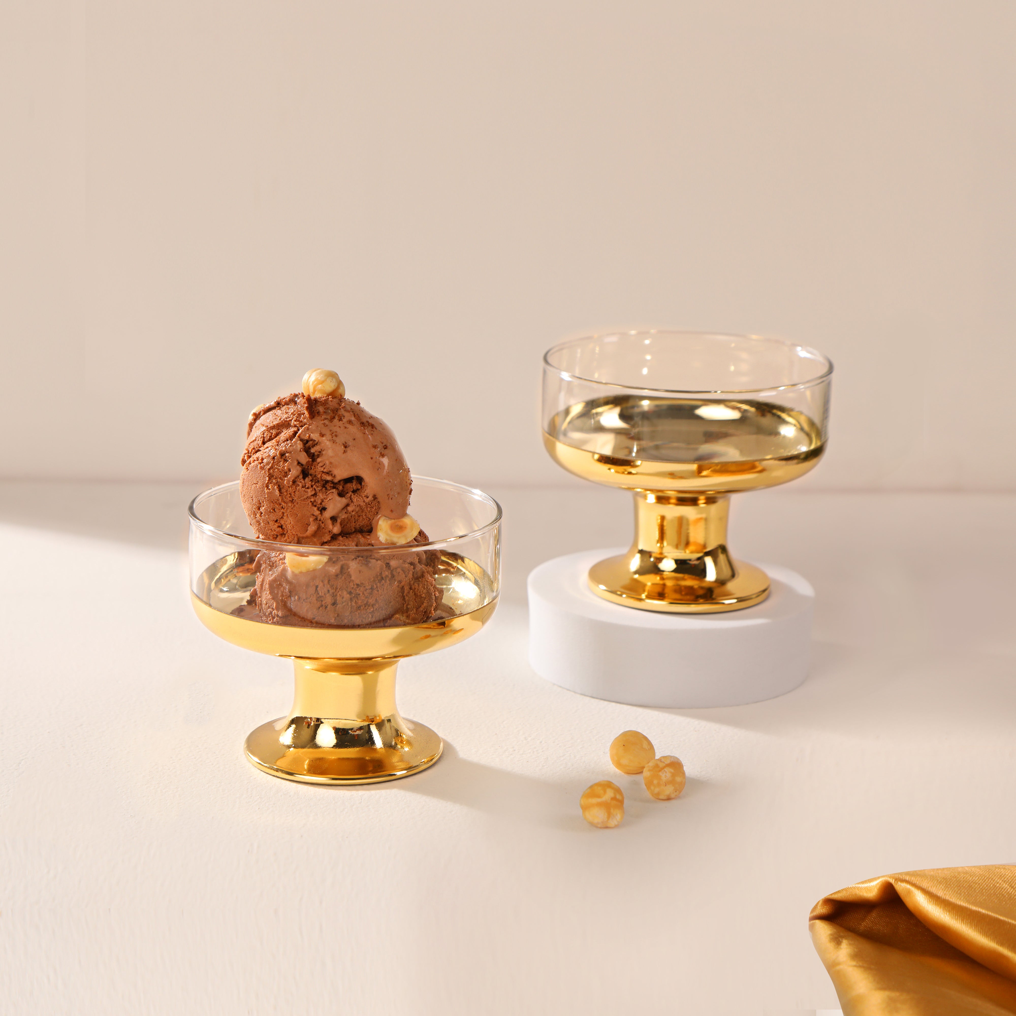 Ice Cream Bowl Set - Gold Chrome Set Of 6