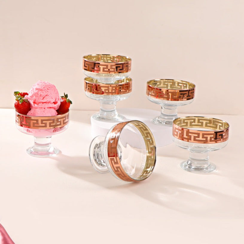 Glass Bowl Set - Rose Gold Crome - The Home Co.