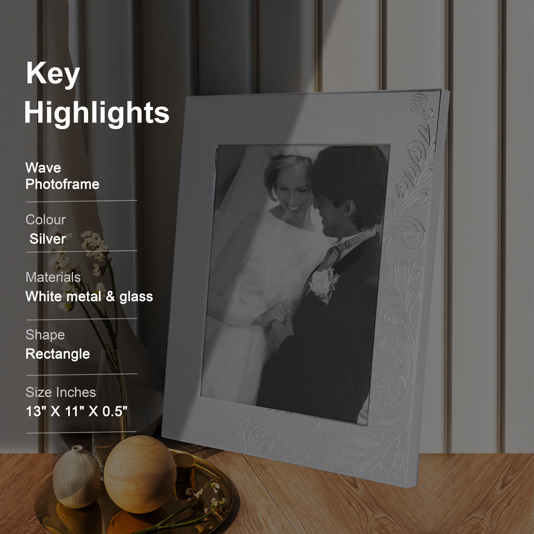 White Metal Photo Frame - wave Photo Frame
