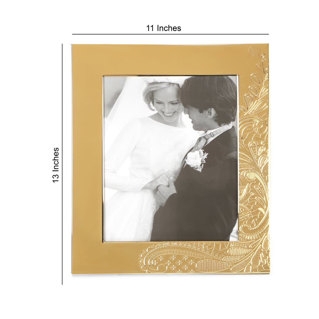 Gold Metal Photo Frame - Etched 3- The Home Co.