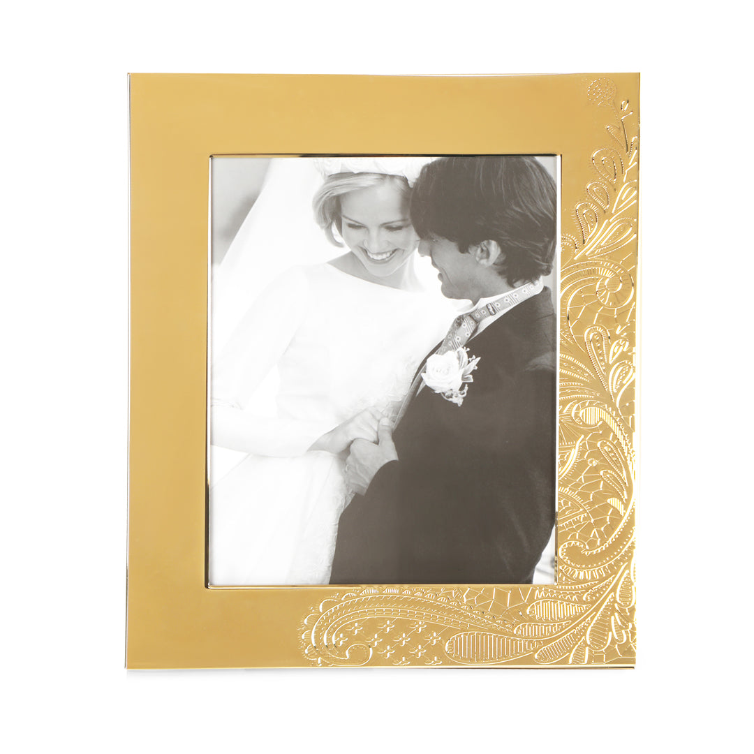 Gold Metal Photo Frame - Etched 1- The Home Co.
