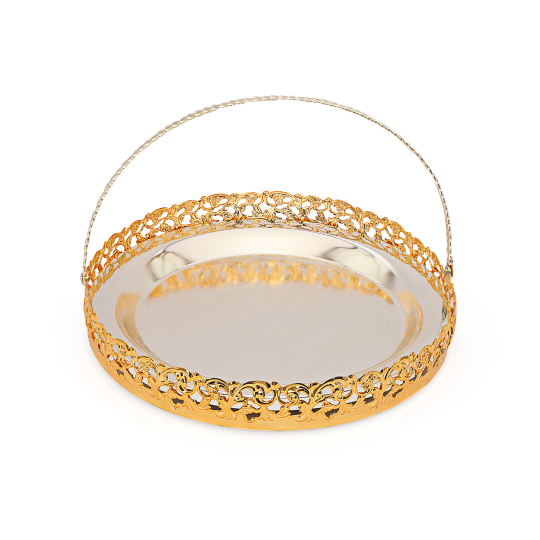 Round Basket - White Metal 2: The Home Co.