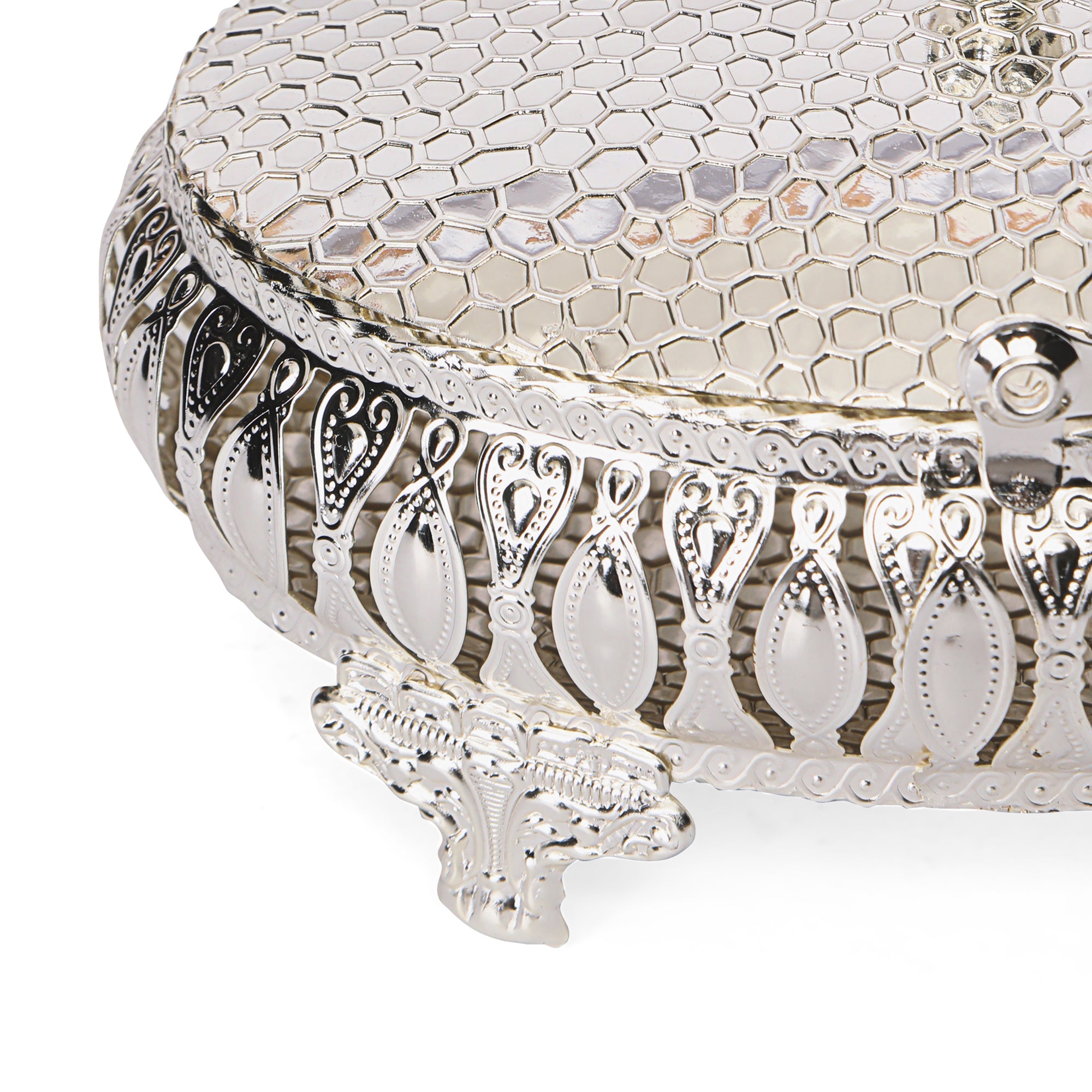 Round Basket - White Metal: The Home Co.