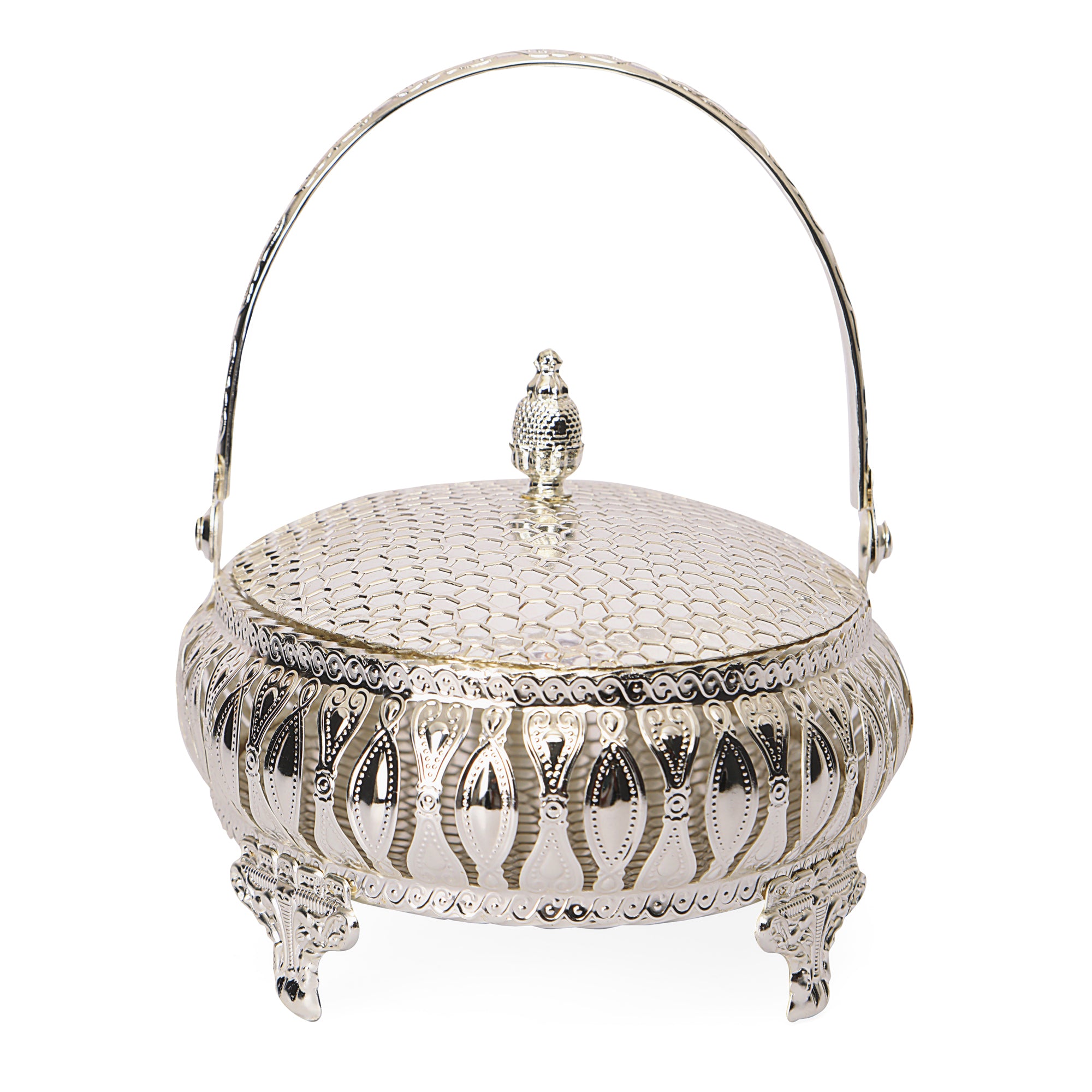 Round Basket - White Metal: The Home Co.