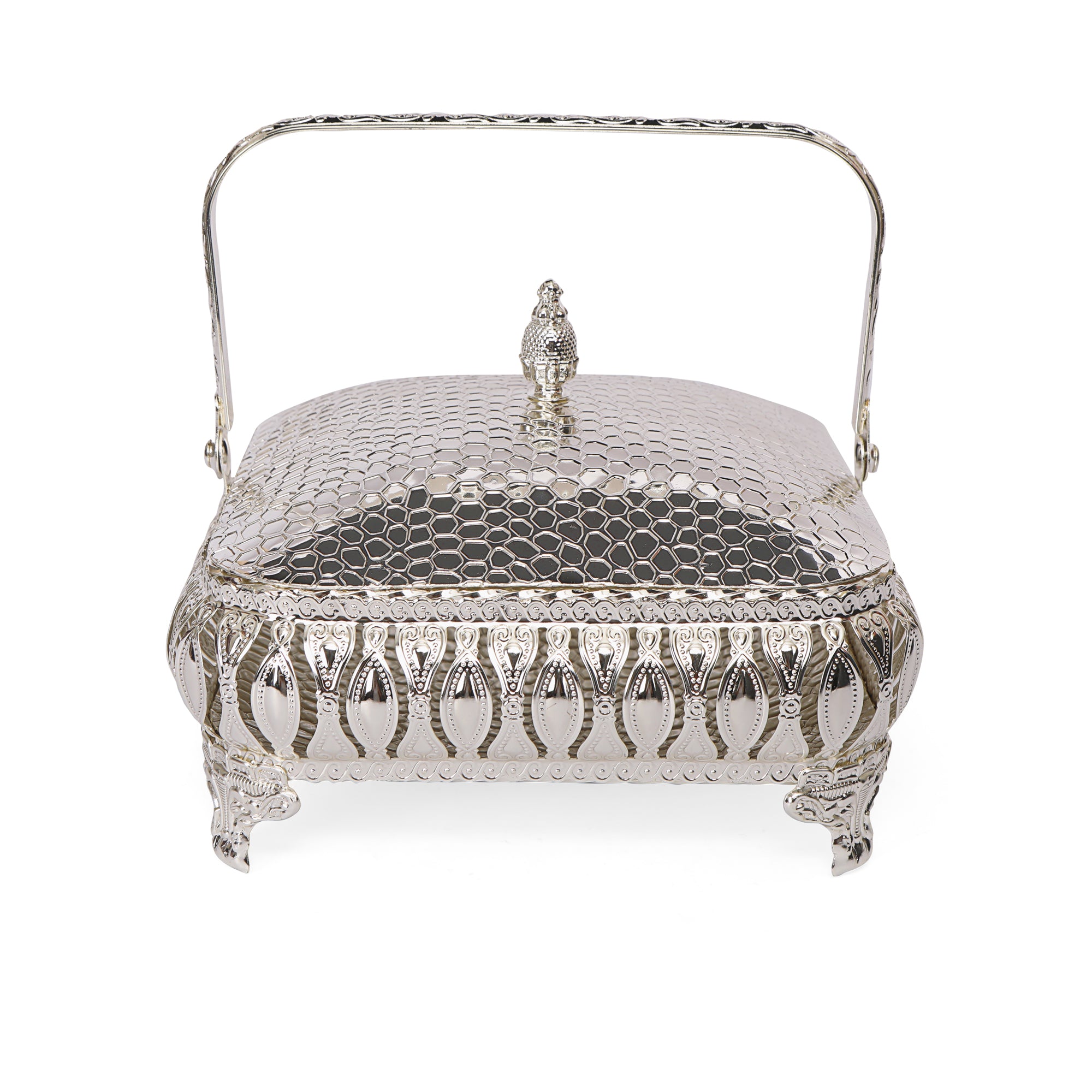 Square Basket - White Metal 4: The Home Co.