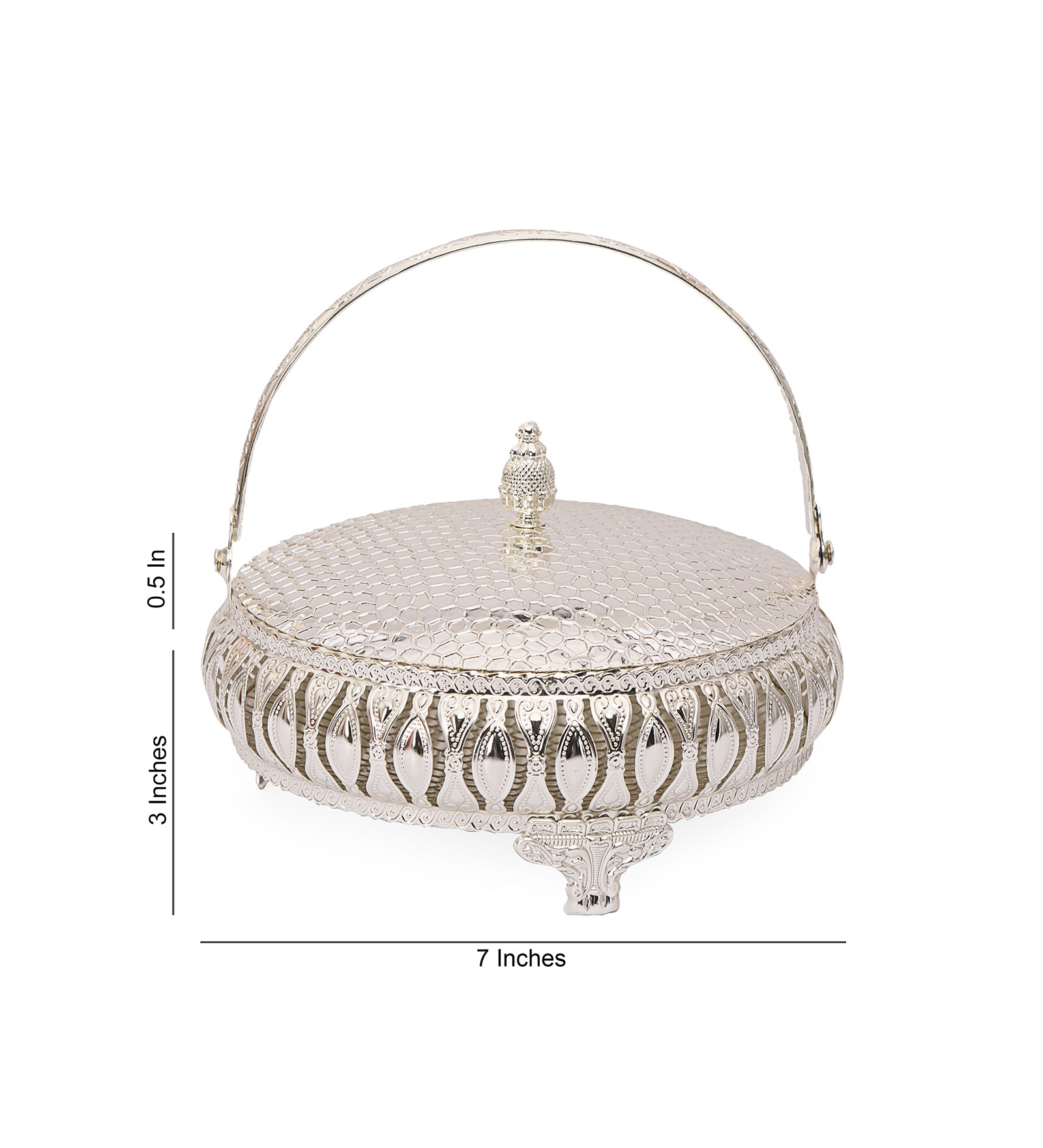 Round Basket - White Metal: The Home Co.