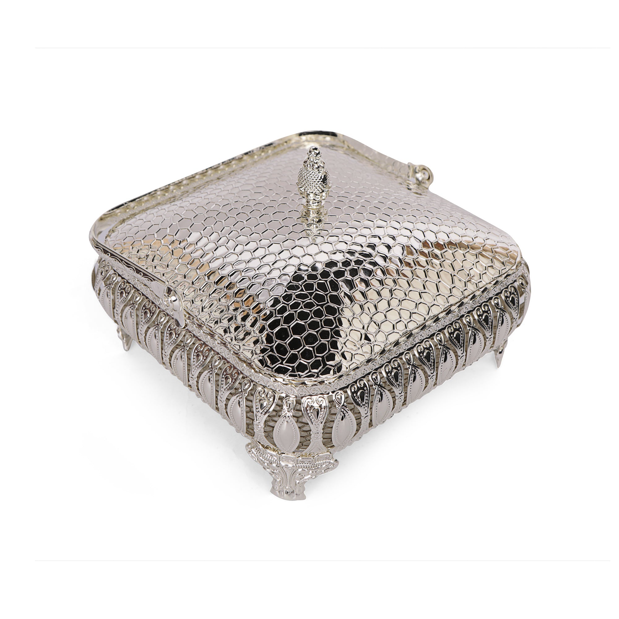 Square Basket - White Metal 1: The Home Co.