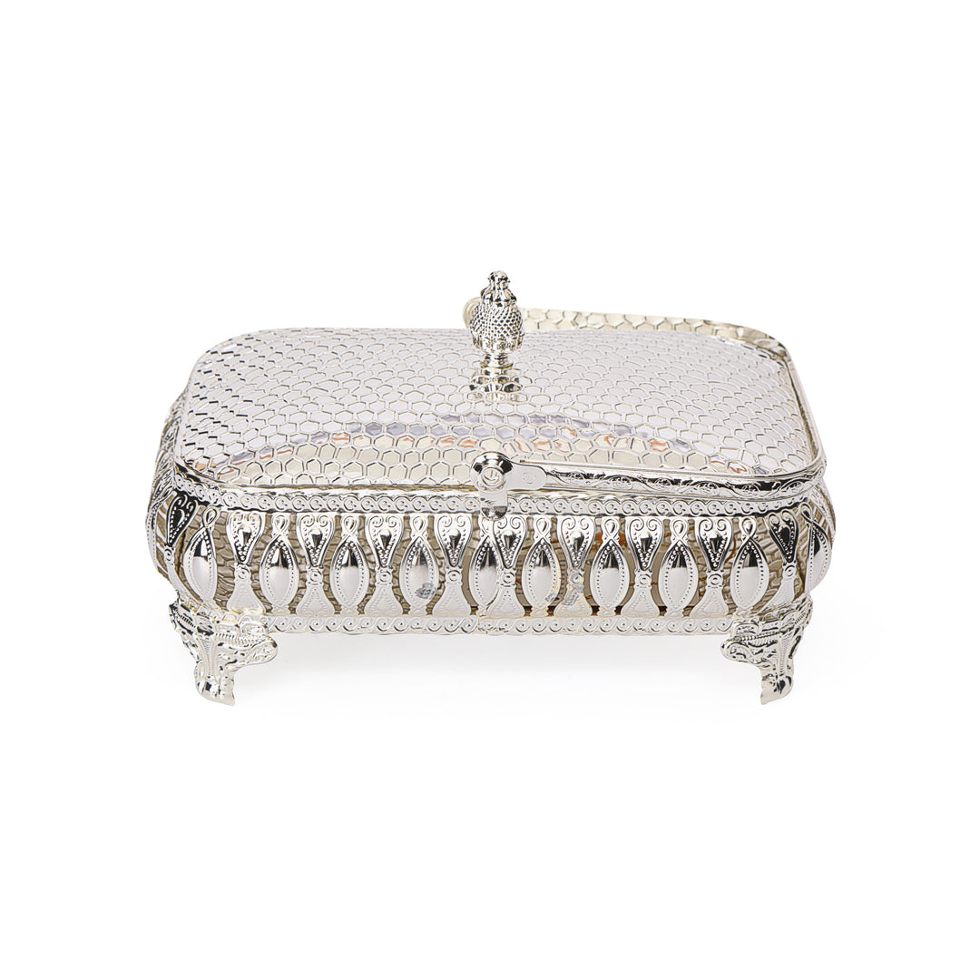 Rectangle Basket - White Metal 5: The Home Co.