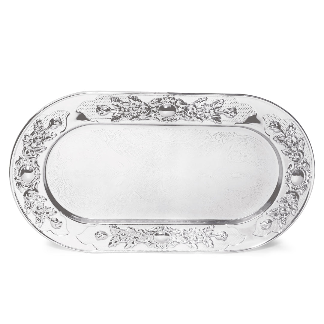 White Metal Oval Tray With 2 Jars - Dry Fruit Jar 4- The Home Co.