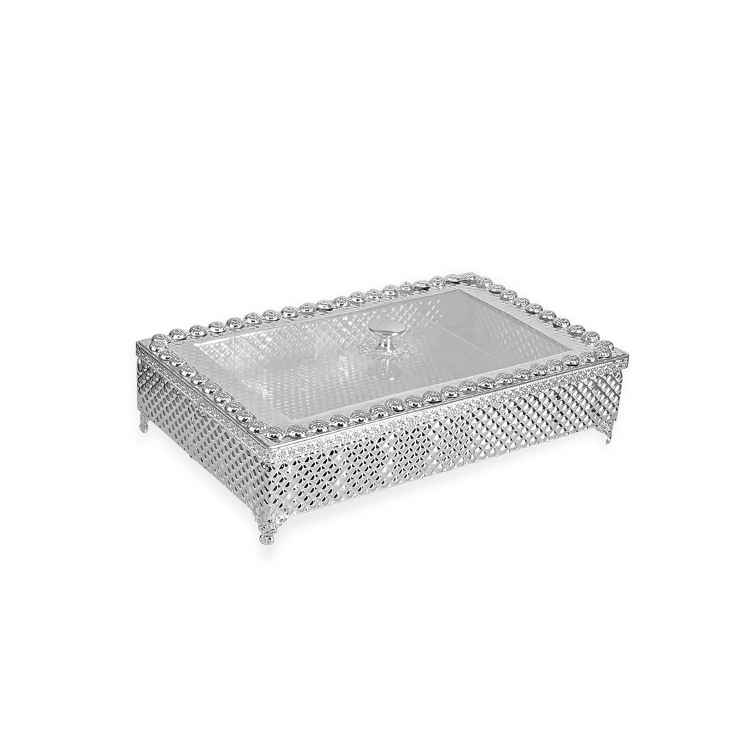 White Metal Box 6- Rectangle Dryfruit Box - The Home Co.