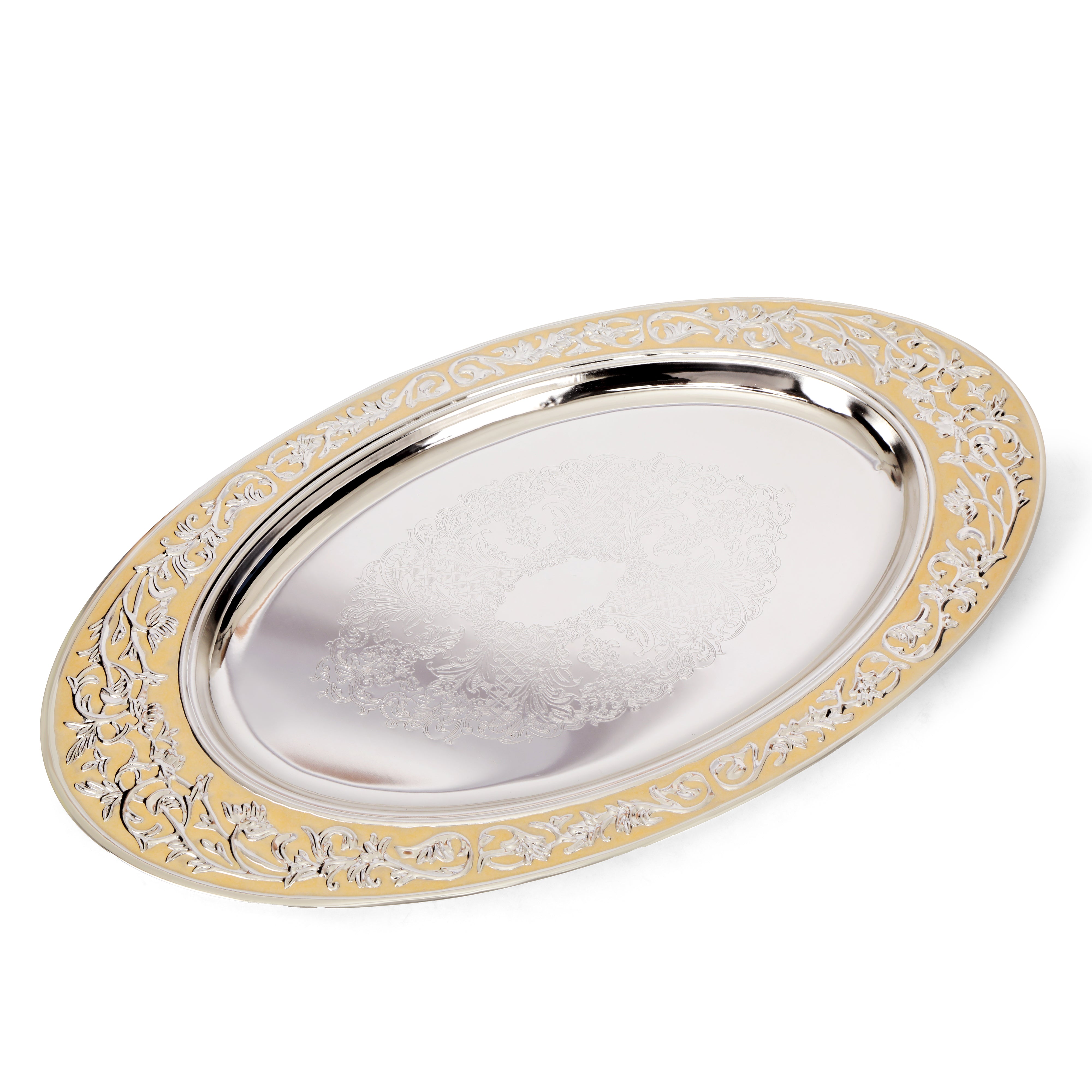 Tray Set - Oval Tray With 3 Jar Set - Peach