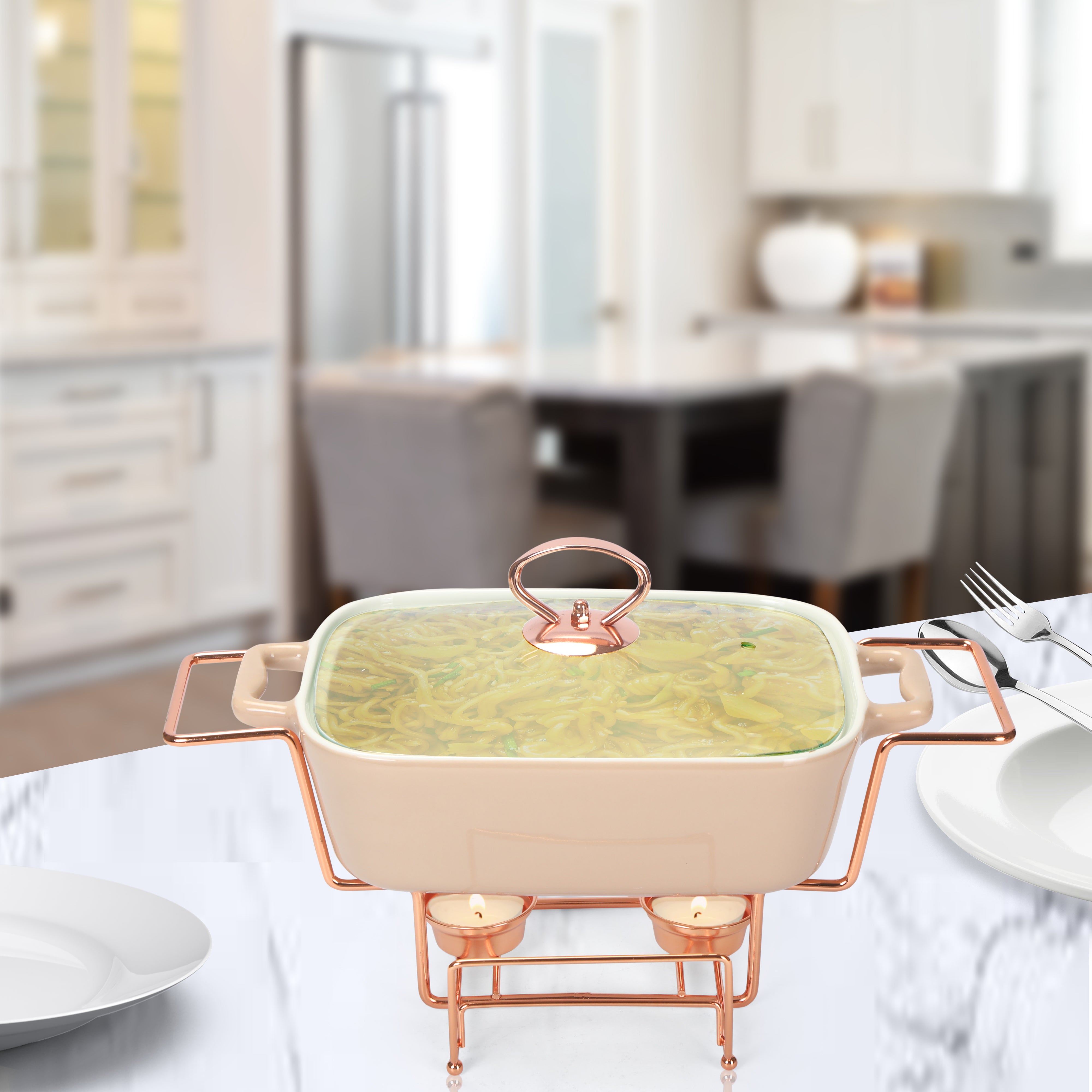 Chafing Dish Single Rectangle - Pink