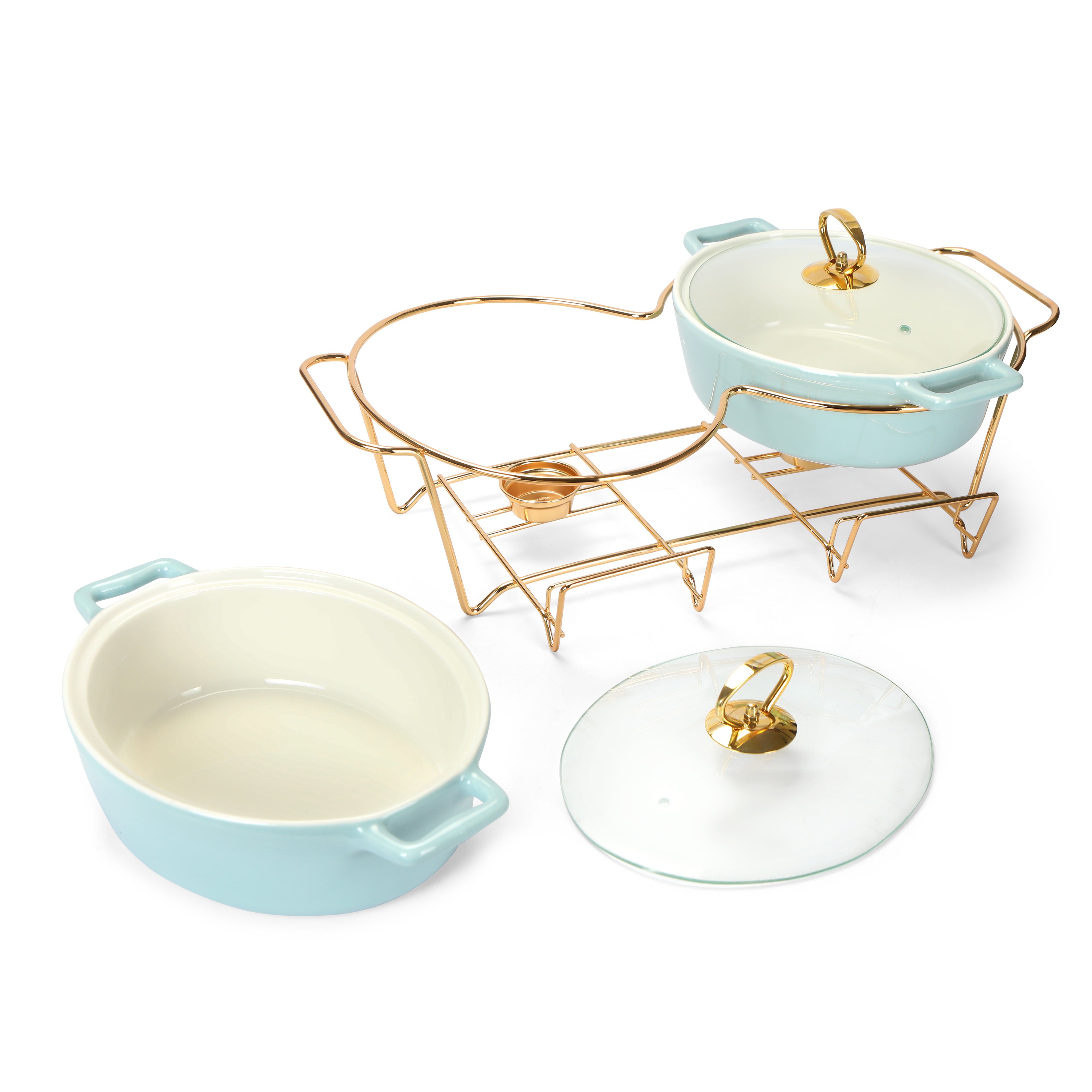 Chafing Dish Twin Oval - Blue