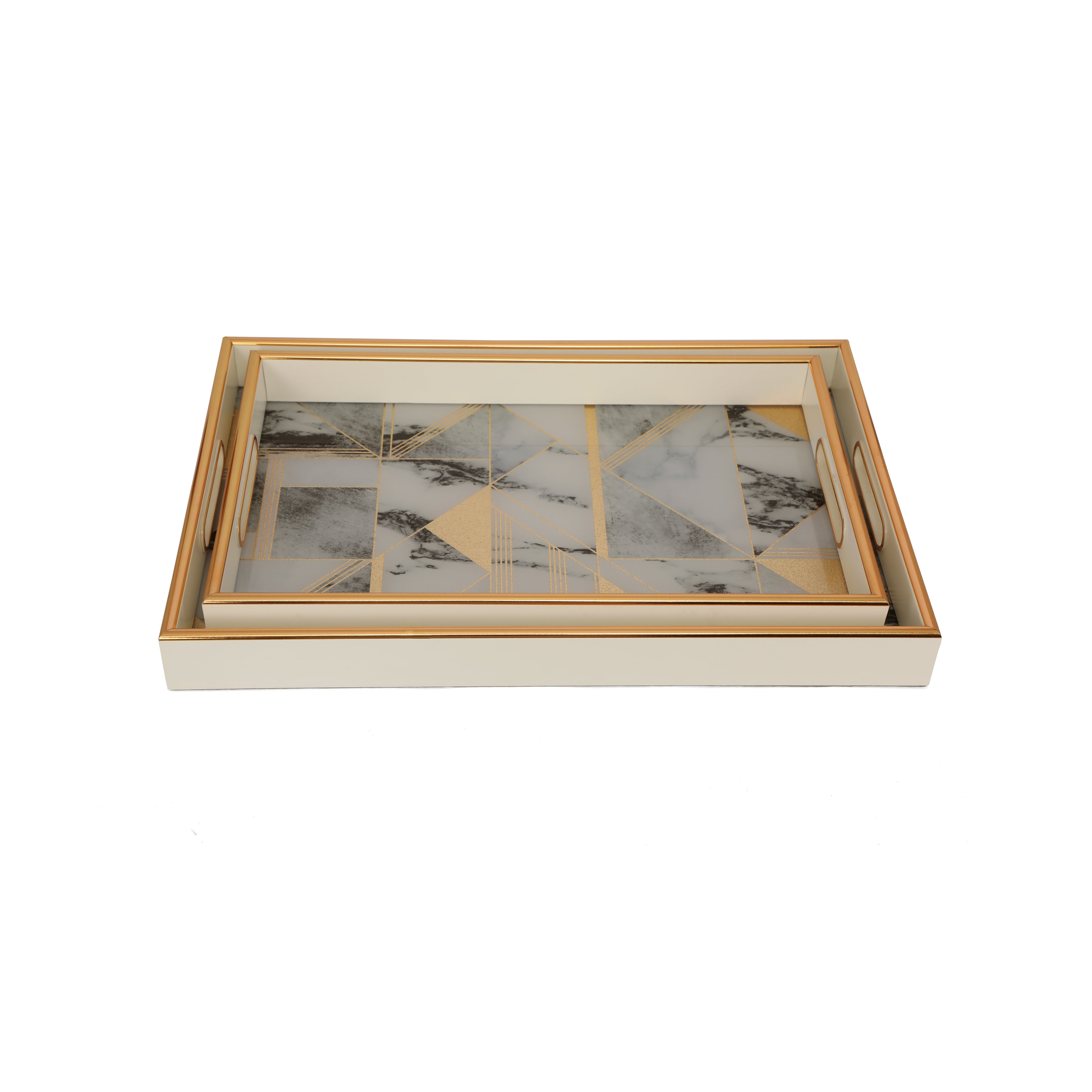 Rectangle Glass Tray Set Of 2 - Onyx