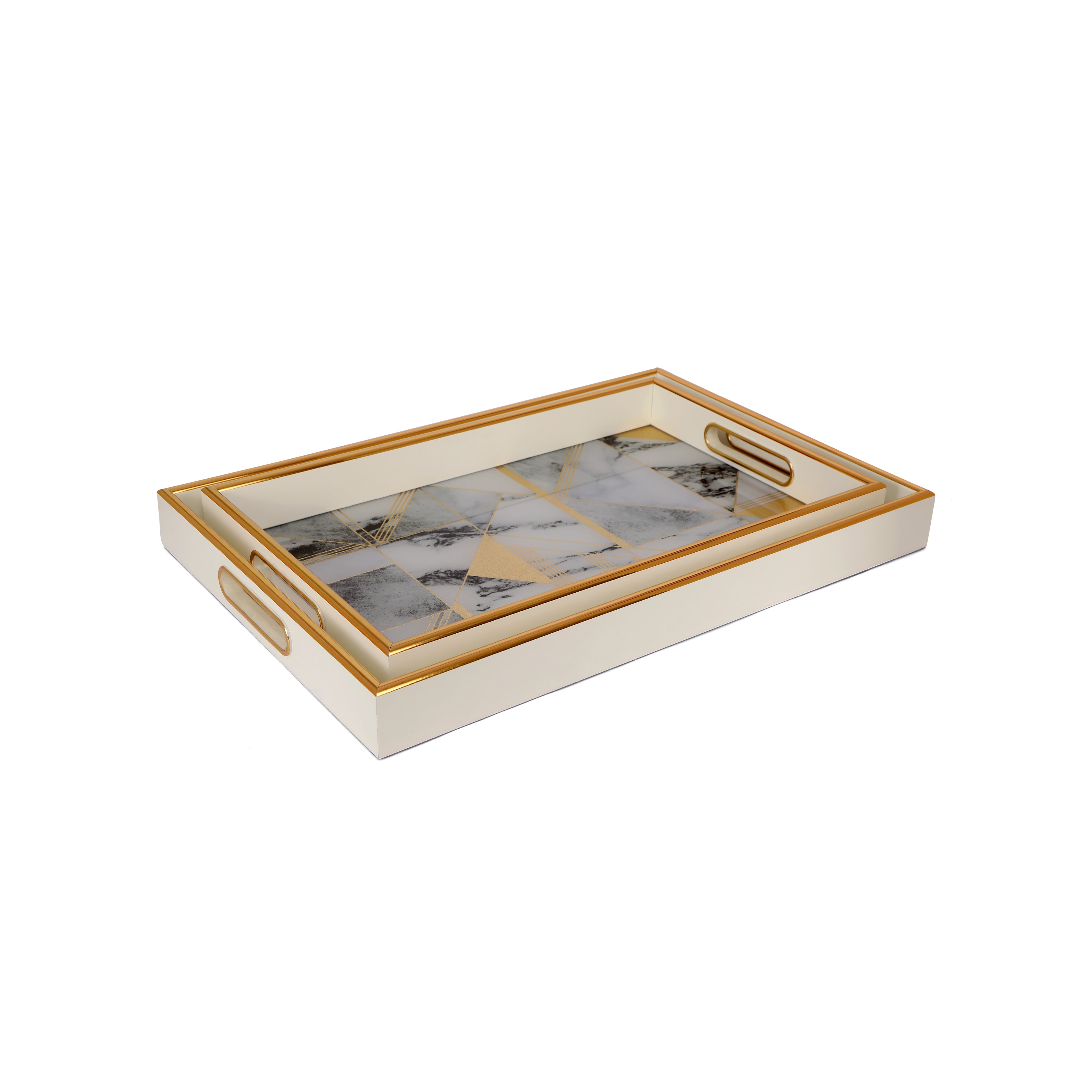 Rectangle Glass Tray Set Of 2 - Onyx